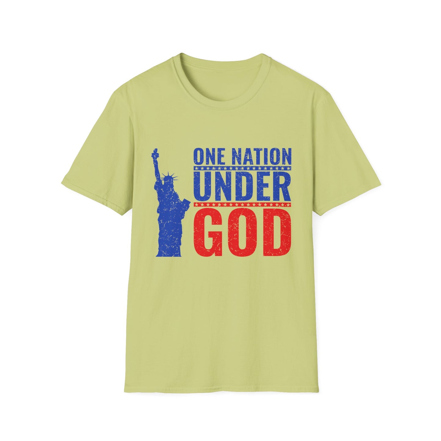 One Nation Under God, Patriotic Softstyle T-Shirt - Independence Day Tee, Fourth of July Shirt, Unisex Comfort Wear, Gift for Veterans - 13494