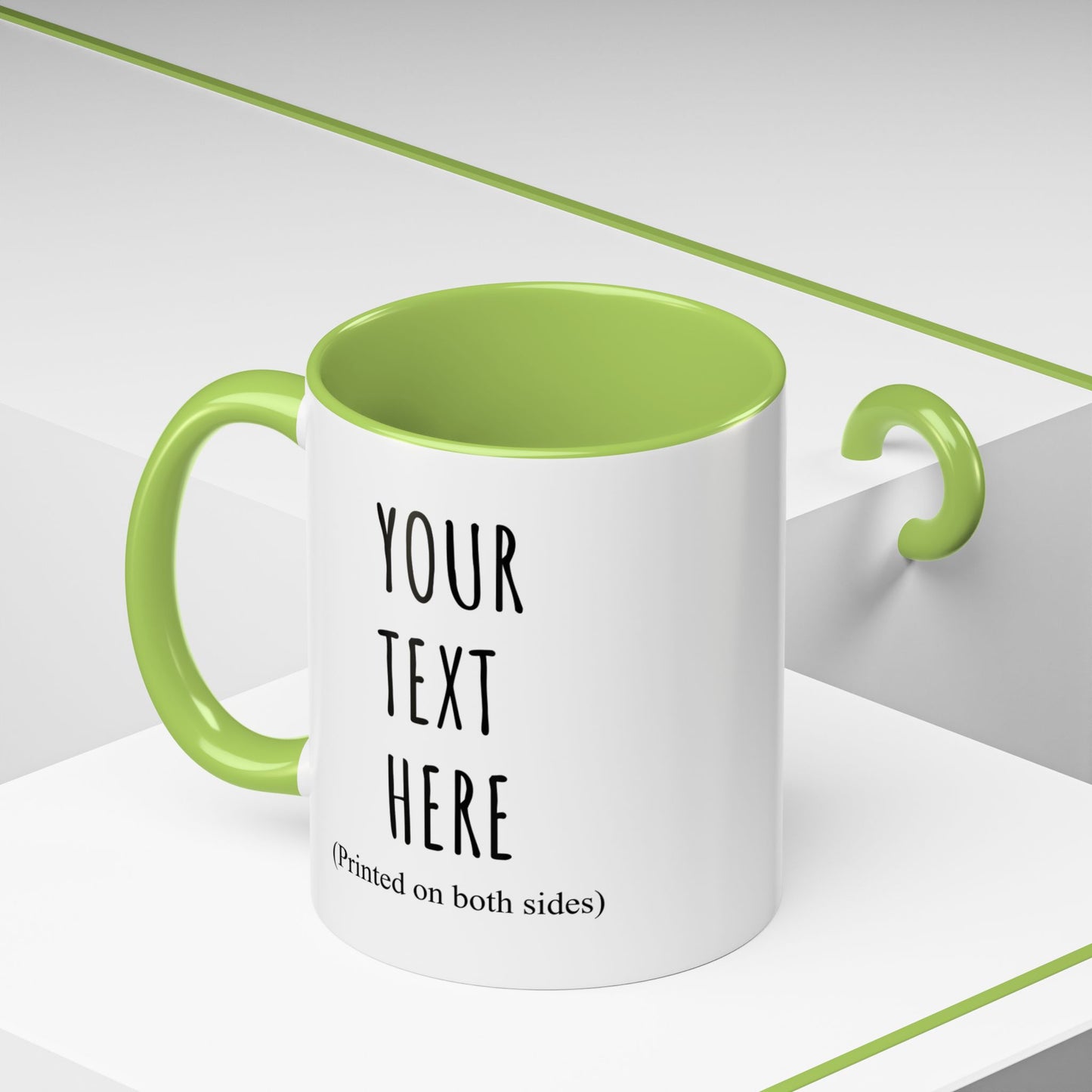 Personalized Accent Coffee Mug – Custom Text Printed Both Sides (11oz & 15oz) - 14676