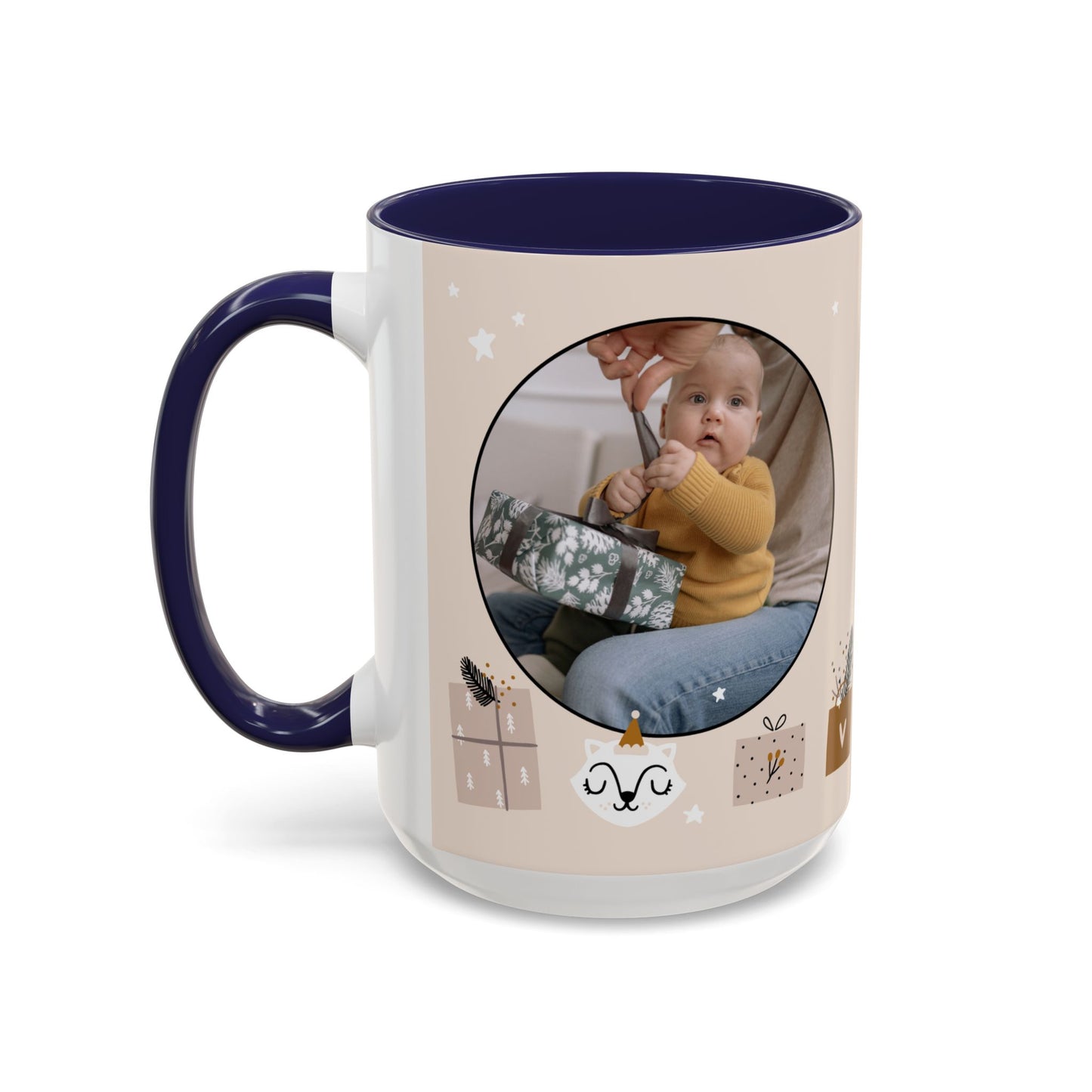 My First Christmas, Customizable - Accent Coffee Mug (11, 15oz) - 10860