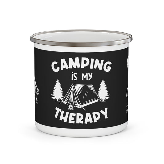 Camping is My Therapy - Enamel Camping Mug