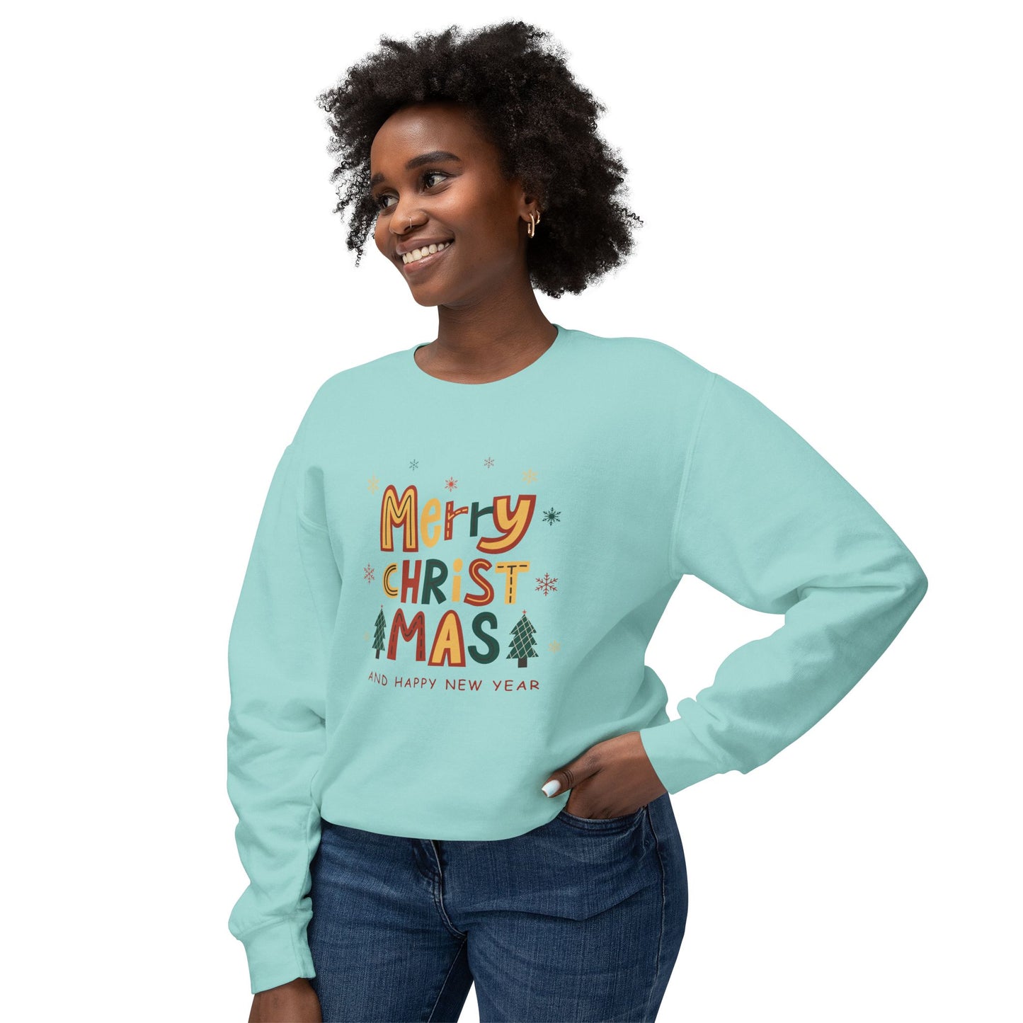 Merry Christmas & Happy New Year - Unisex Lightweight Crewneck Sweatshirt - 10547