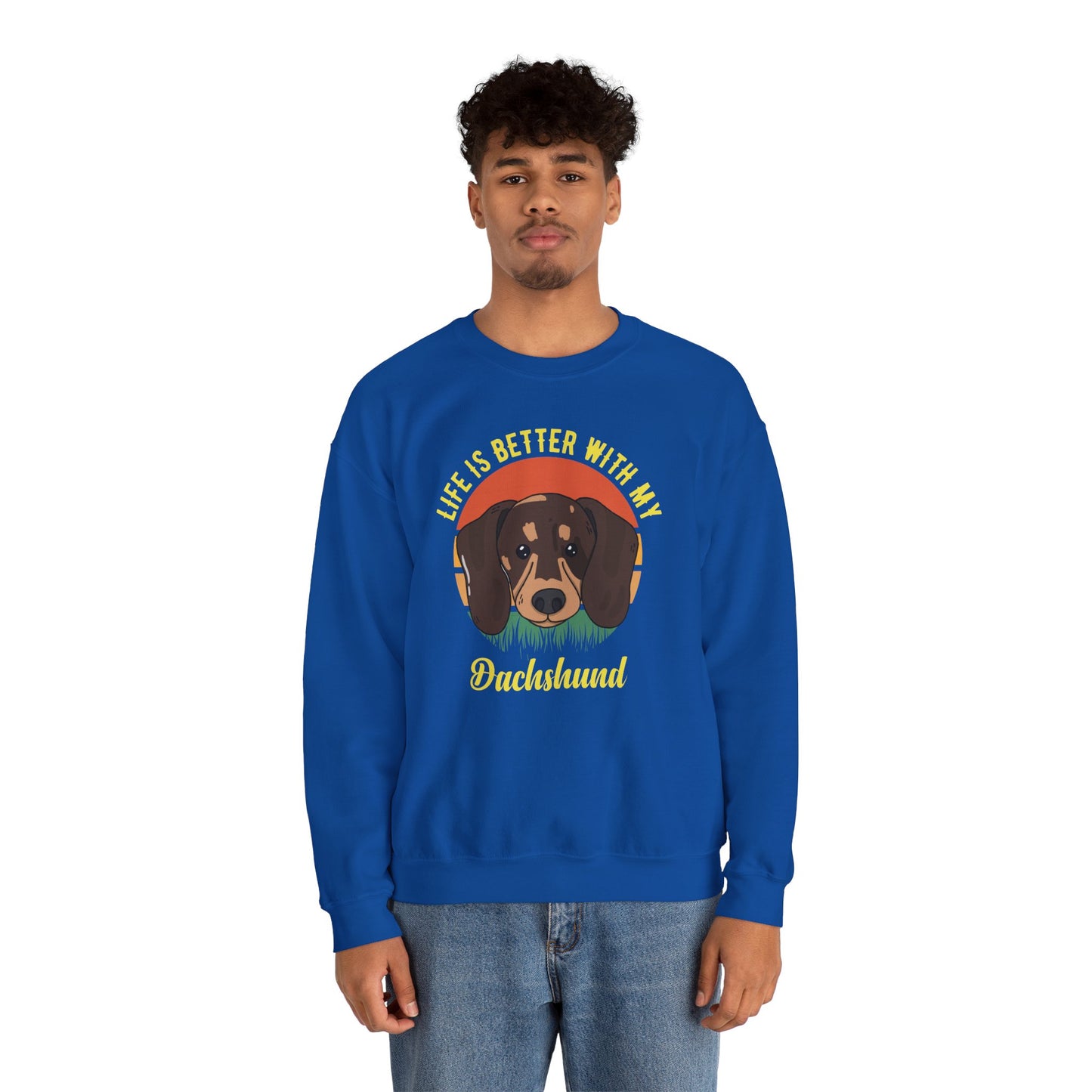 Life is Better With My Dachshund - Unisex Heavy Blend™ Crewneck Sweatshirt