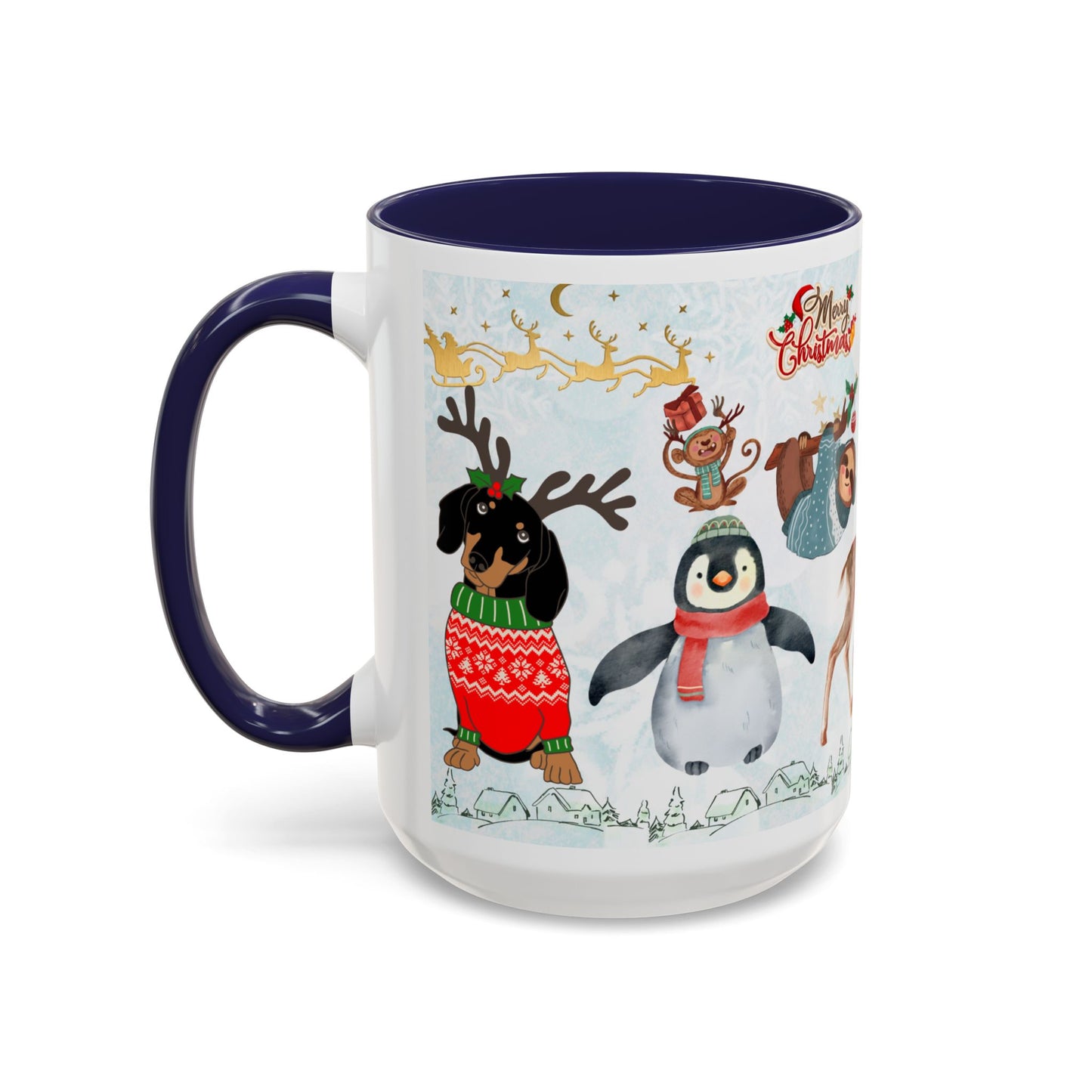 Merry Christmas, Animals - Accent Coffee Mug (11, 15oz)