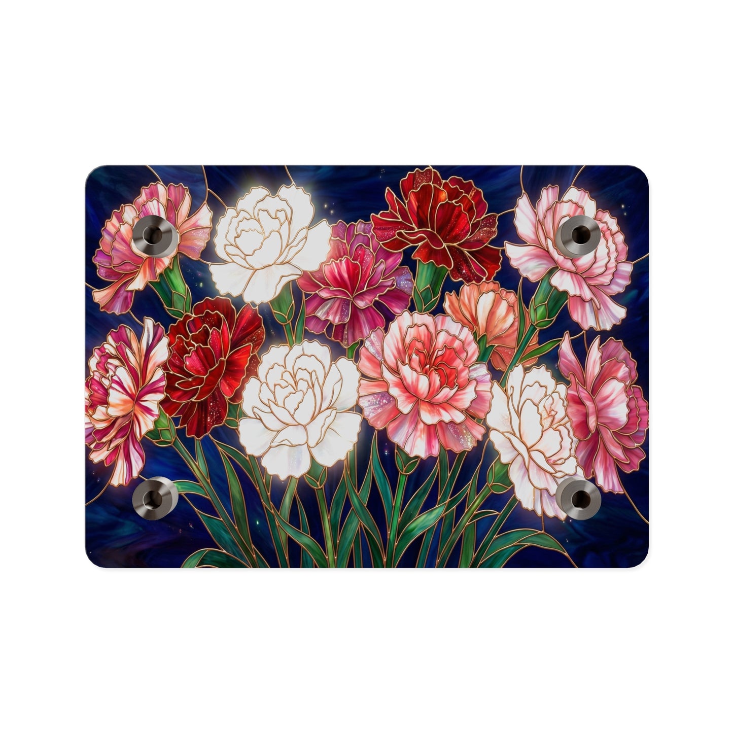 Carnation Bouquet Acrylic Wall Art Panel — Floral Home Décor - 14599