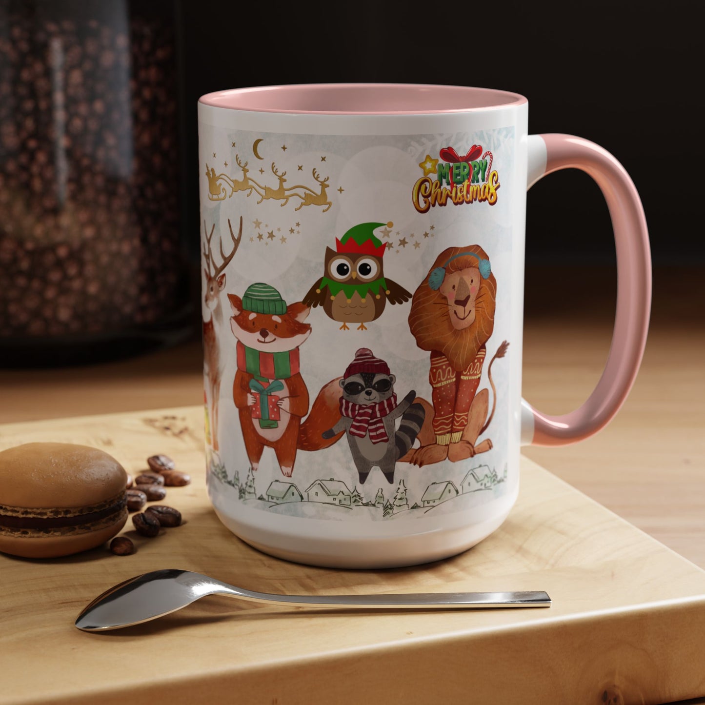 Merry Christmas, Animals - Accent Coffee Mug (11, 15oz)