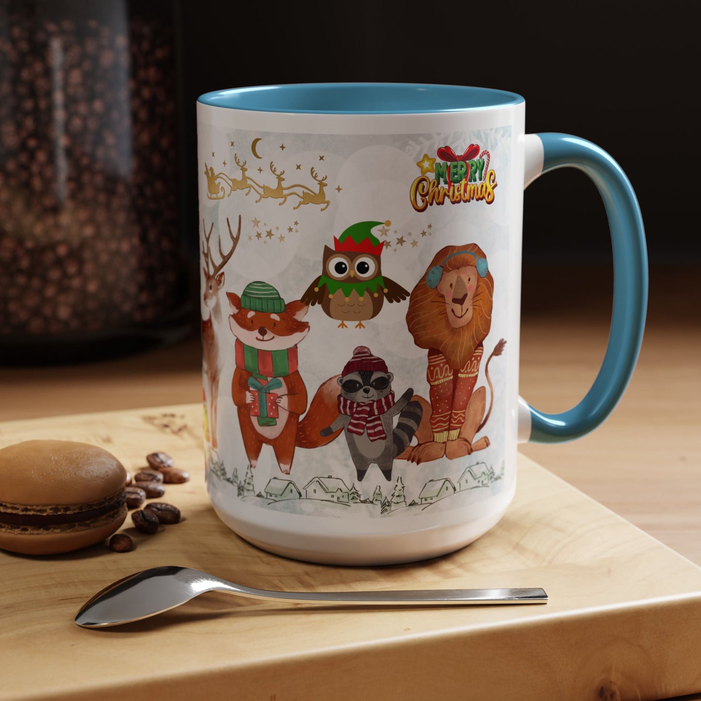 Merry Christmas, Animals - Accent Coffee Mug (11, 15oz)