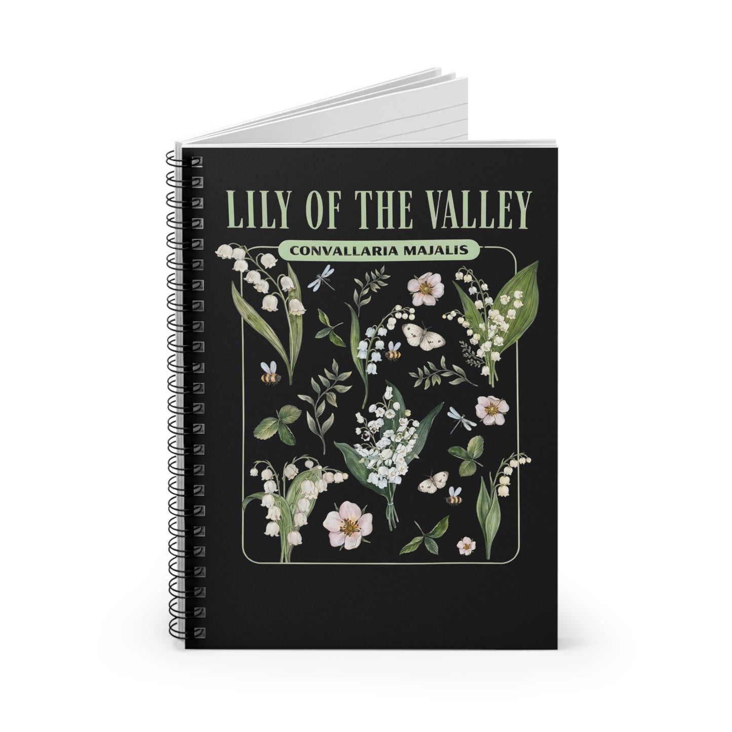 Lily of the Valley Spiral Notebook – Botanical Floral Ruled Journal Gift for Her - 14888