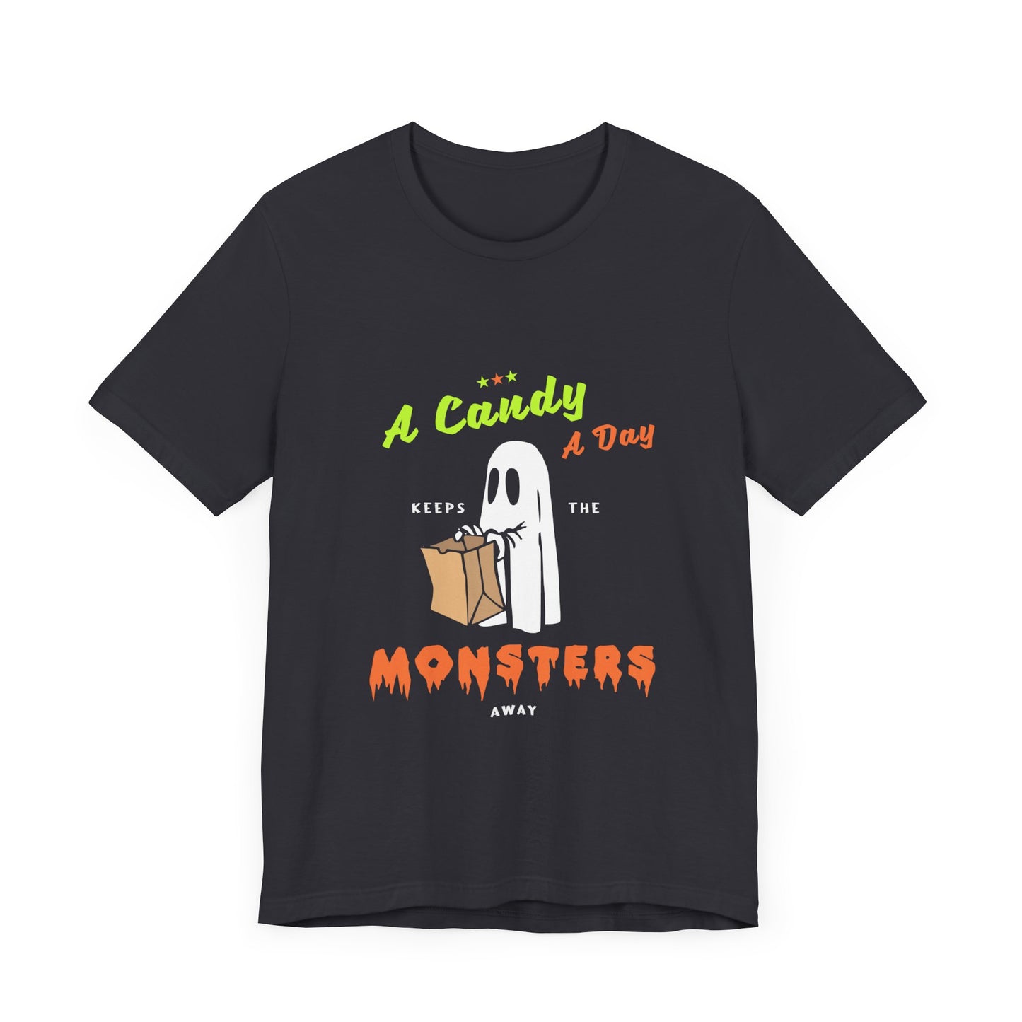 Halloween: A Candy Day Keeps The Monsters Away - Unisex Jersey Short Sleeve Tee