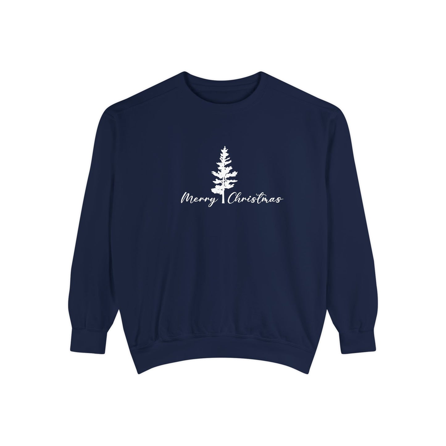 Tree, Merry Christmas - Unisex Garment-Dyed Sweatshirt - 10395