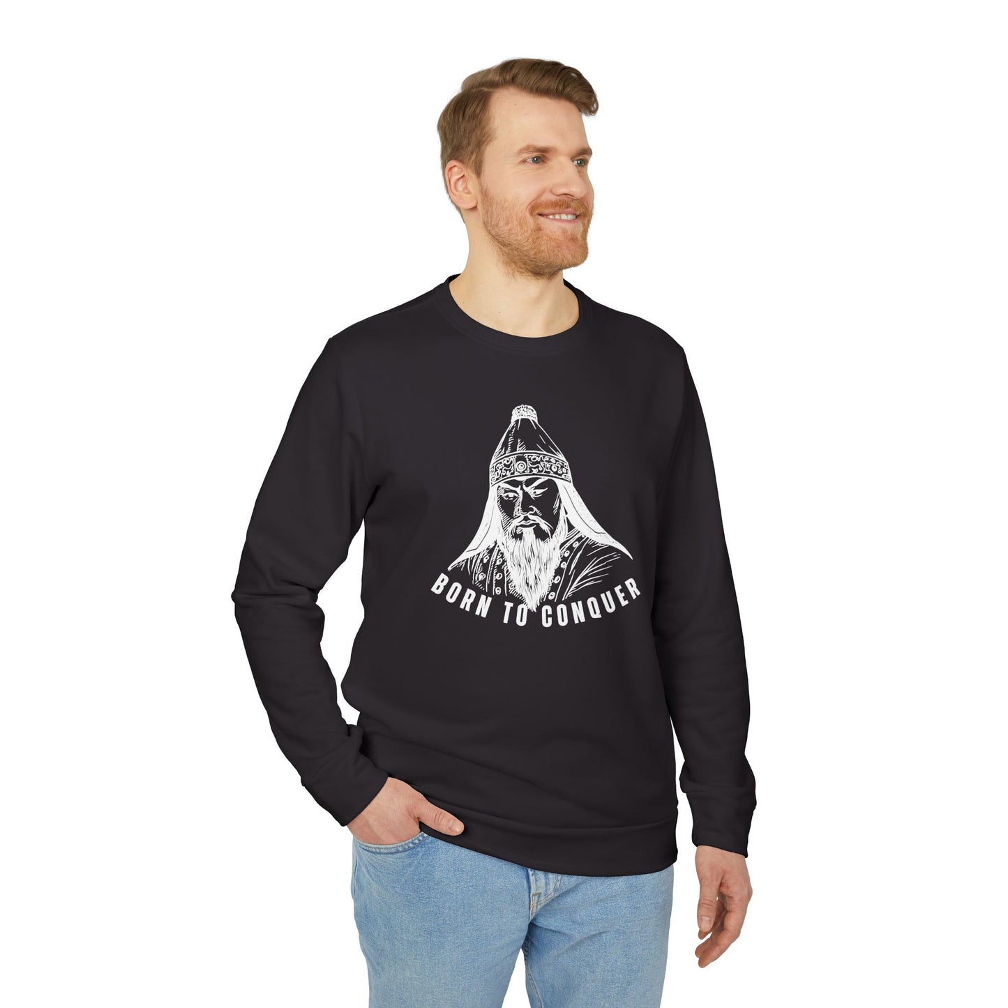 Mongolia: Chinggis Khan, Born To Conquer - Adidas Unisex Fleece Crewneck Sweatshirt - 10740