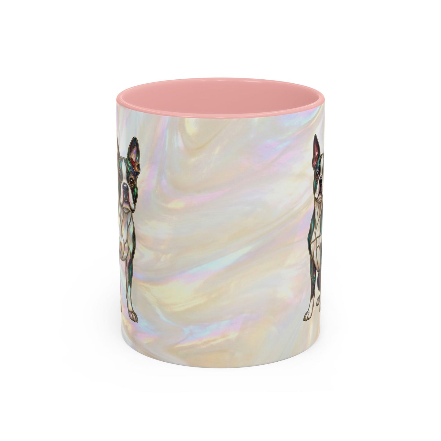 Boston Terrier Accent Coffee Mug — Stained Glass Design (11/15 oz) - 14620
