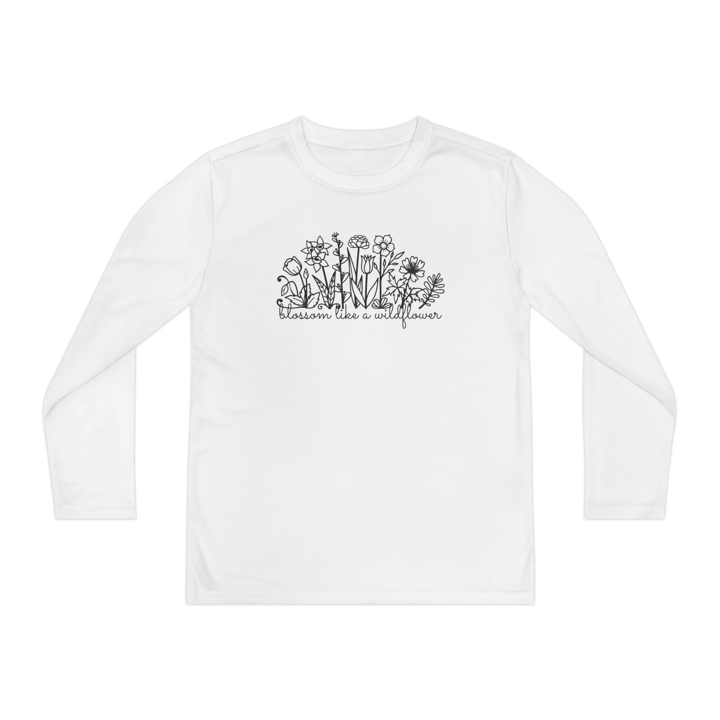 Blossom Like A Wildflower - Youth Long Sleeve Competitor Tee - 10104