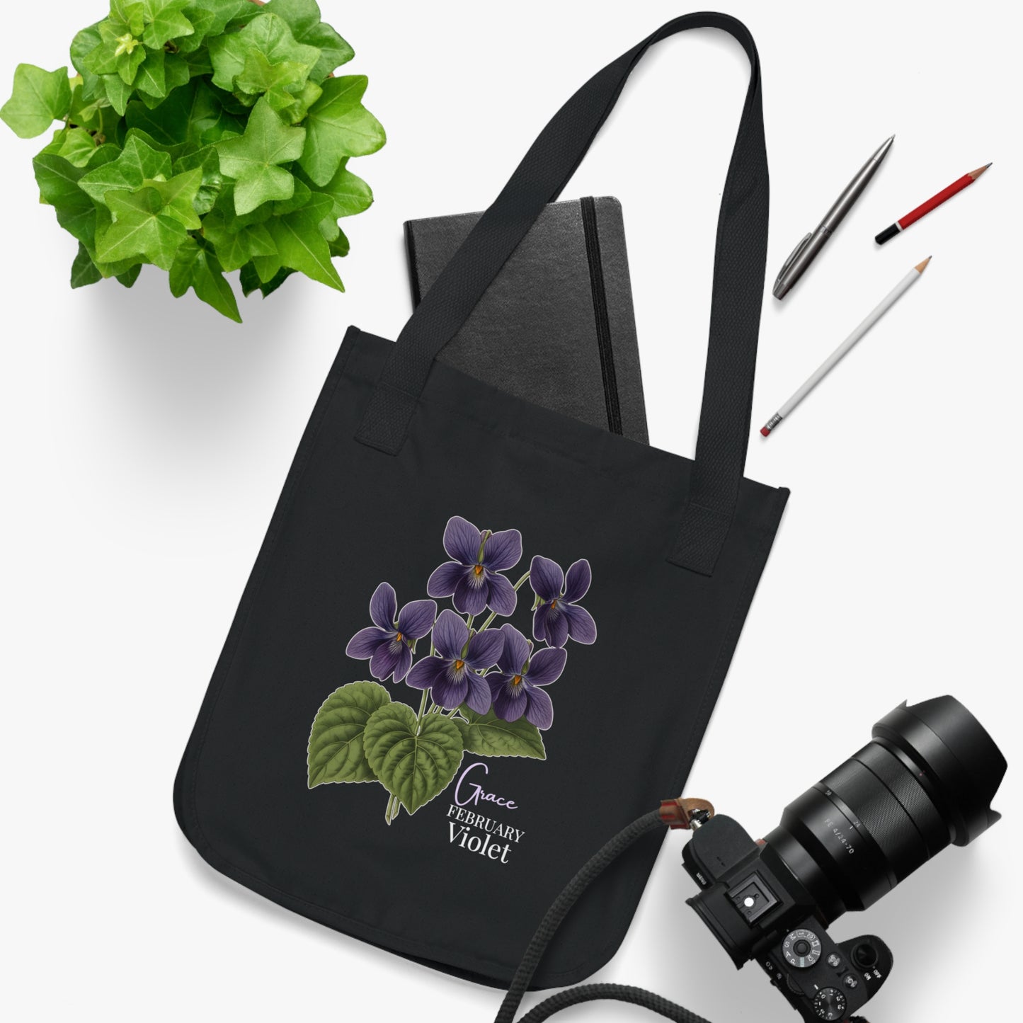 February Violet Birth Flower Tote Bag - 14694