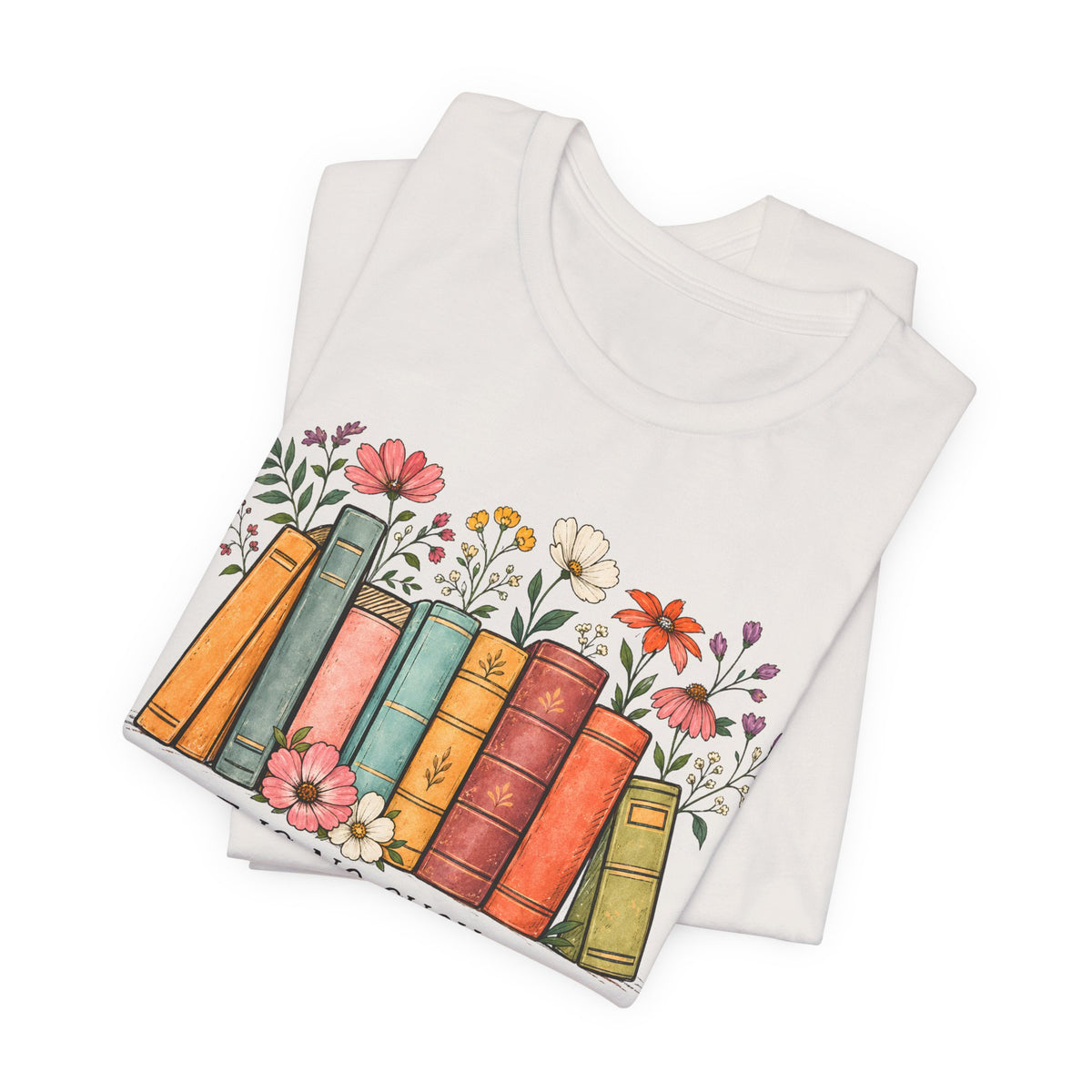 Book Lover T-Shirt,  Vintage Floral Bookshelf Tee - 14524