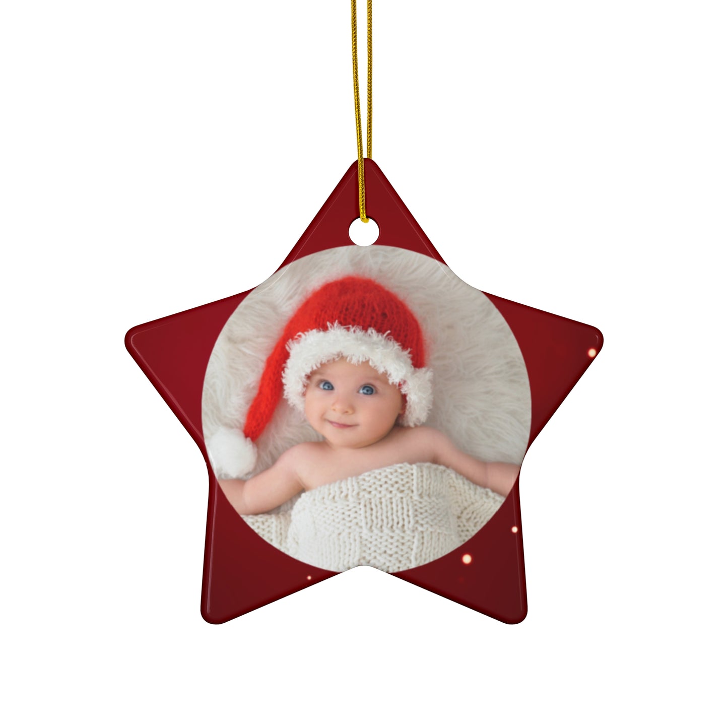 Christmas, Baby Photo, Customizable - Ceramic Ornament, 4 Shapes