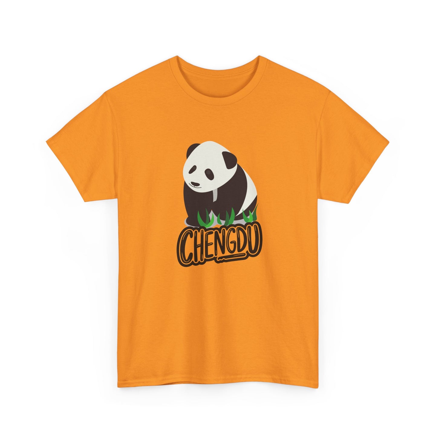 Chengdu Panda Unisex Heavy Cotton Tee - Cozy and Fun Graphic Tee for Animal Lovers - 12206