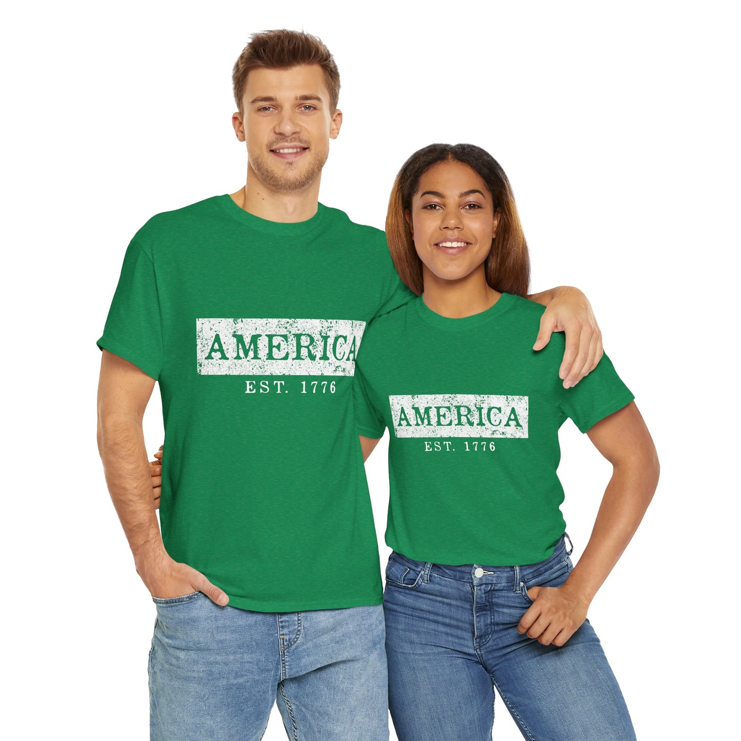 Patriotic Unisex Tee - America EST 1776, Vintage Style Shirt, Independence Day Gift, Casual Wear, Gifts for Him/Her - 13736