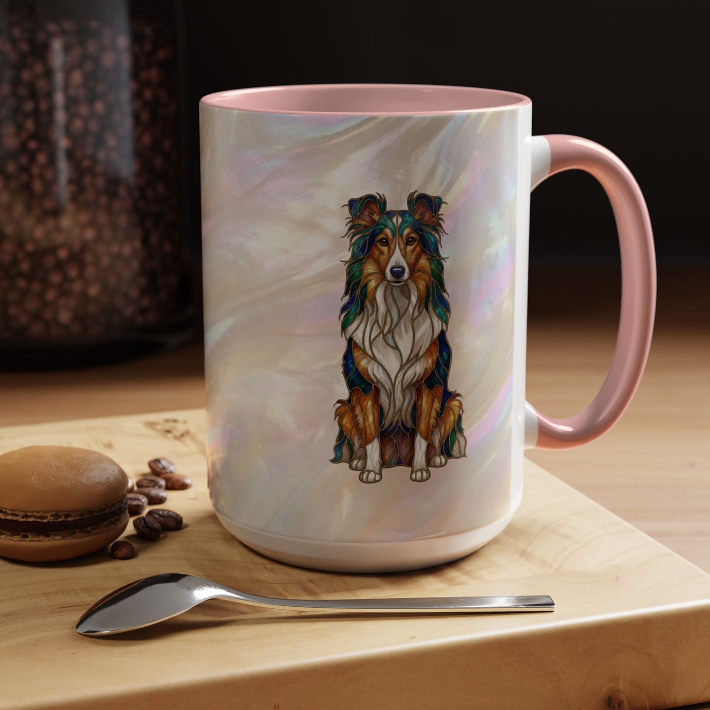 Sheltie Accent Coffee Mug – Stained Glass Design 11/15oz - 14645