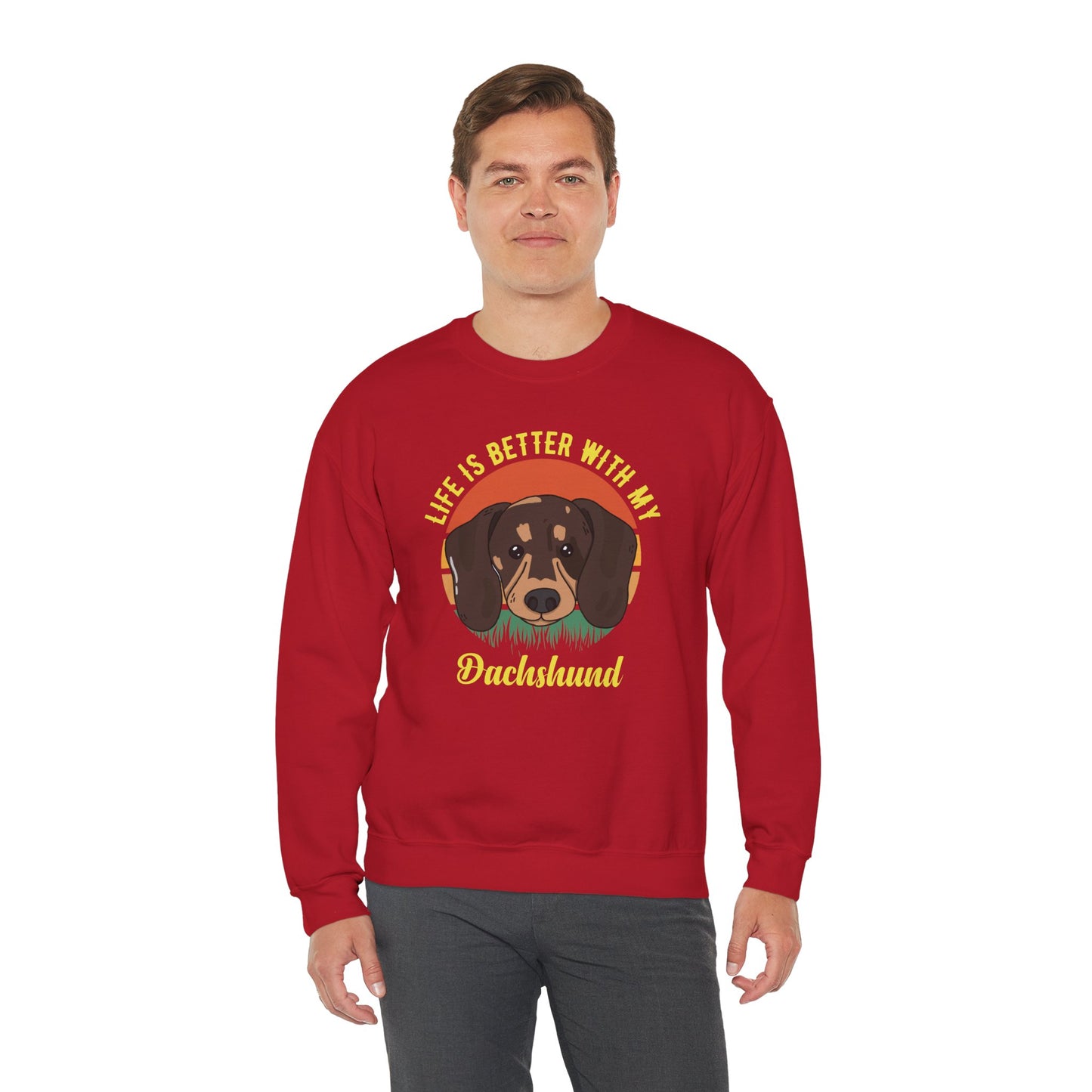 Life is Better With My Dachshund - Unisex Heavy Blend™ Crewneck Sweatshirt