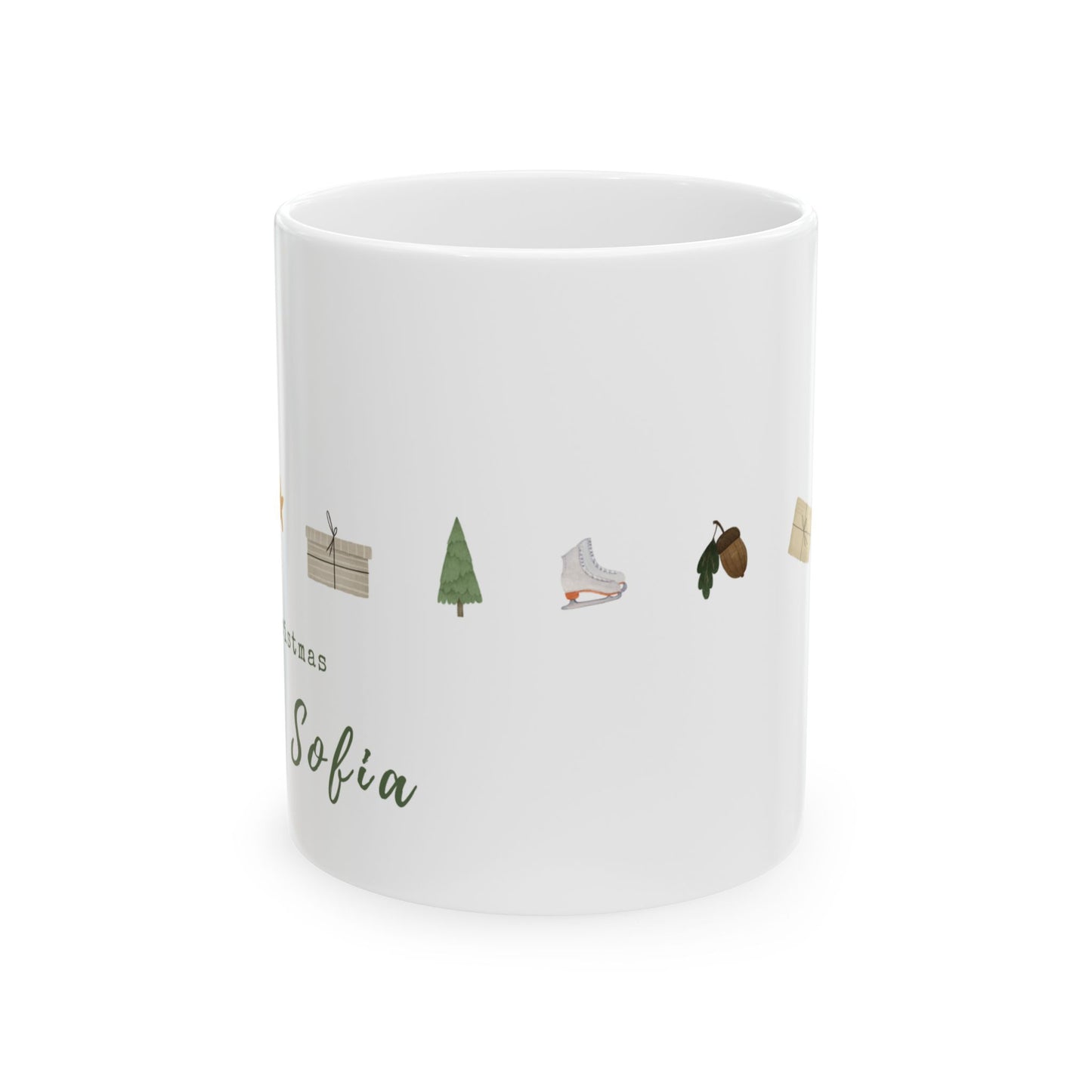 Merry Christmas, Sofia, Name Customizable - Ceramic Mug, (11oz, 15oz) - 11091