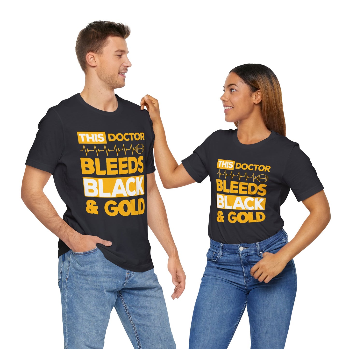 This Doctor Bleeds Black & Gold - Unisex Jersey Short Sleeve Tee - 13793