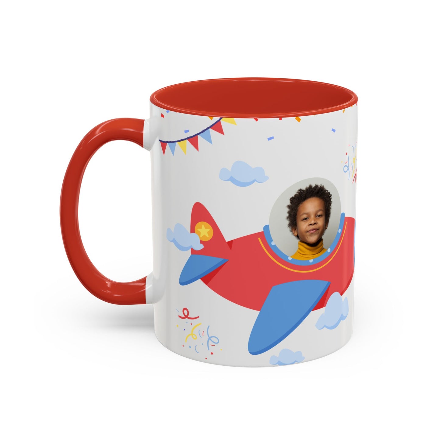 Happy 6th Birthday to A Boy Pilot, Details Customizable - Accent Coffee Mug (11, 15oz) - 11233