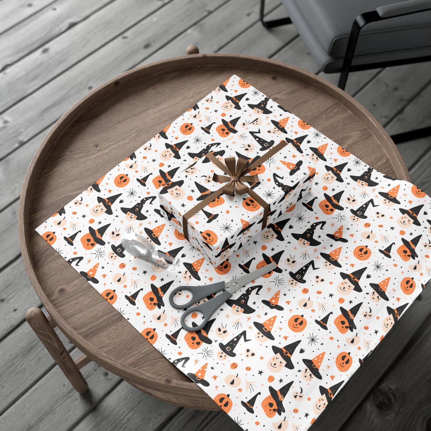 Pumpkin Wearing a Black Hat - Gift Wrap Papers - 13851