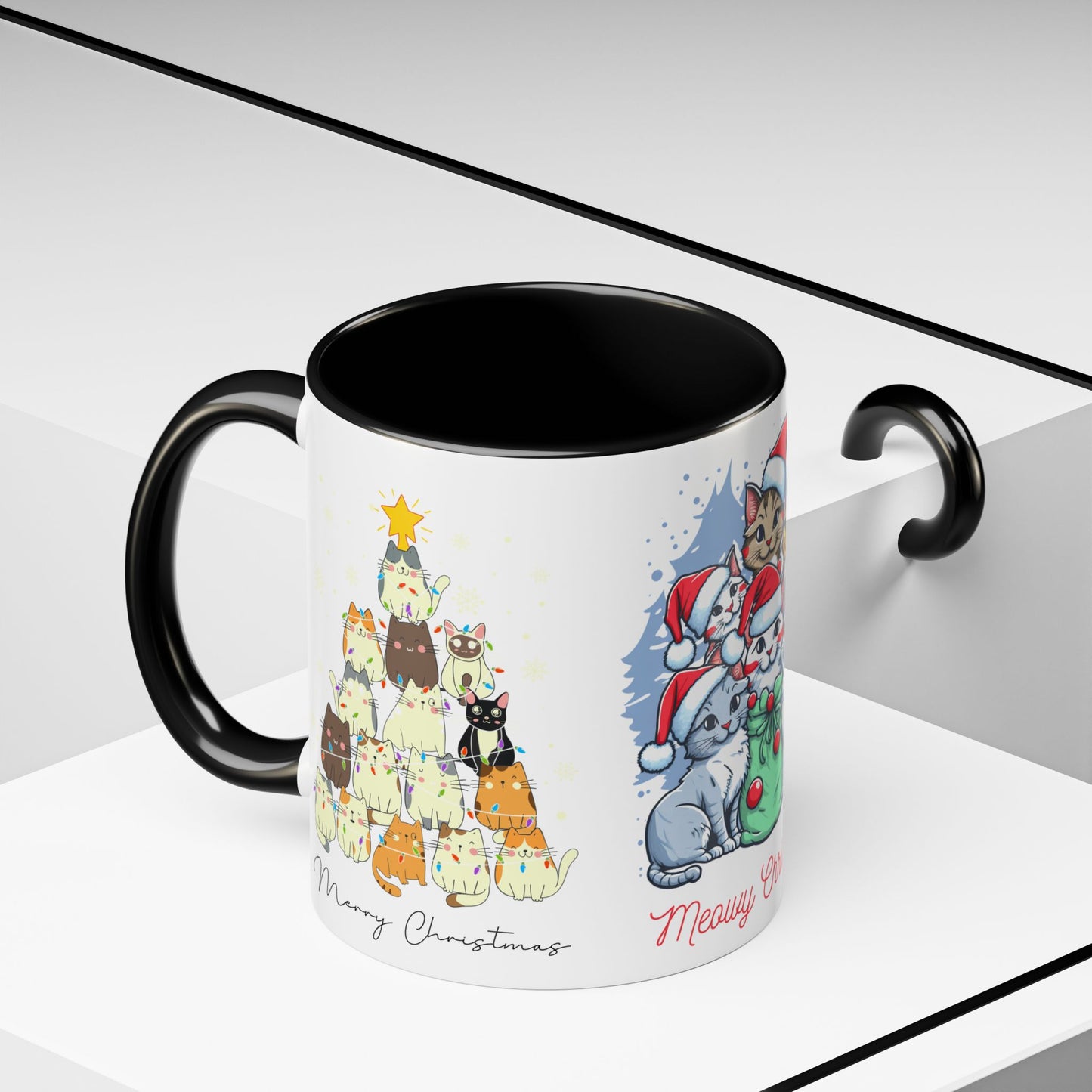 Meowy Christmas - Accent Coffee Mug (11, 15oz)