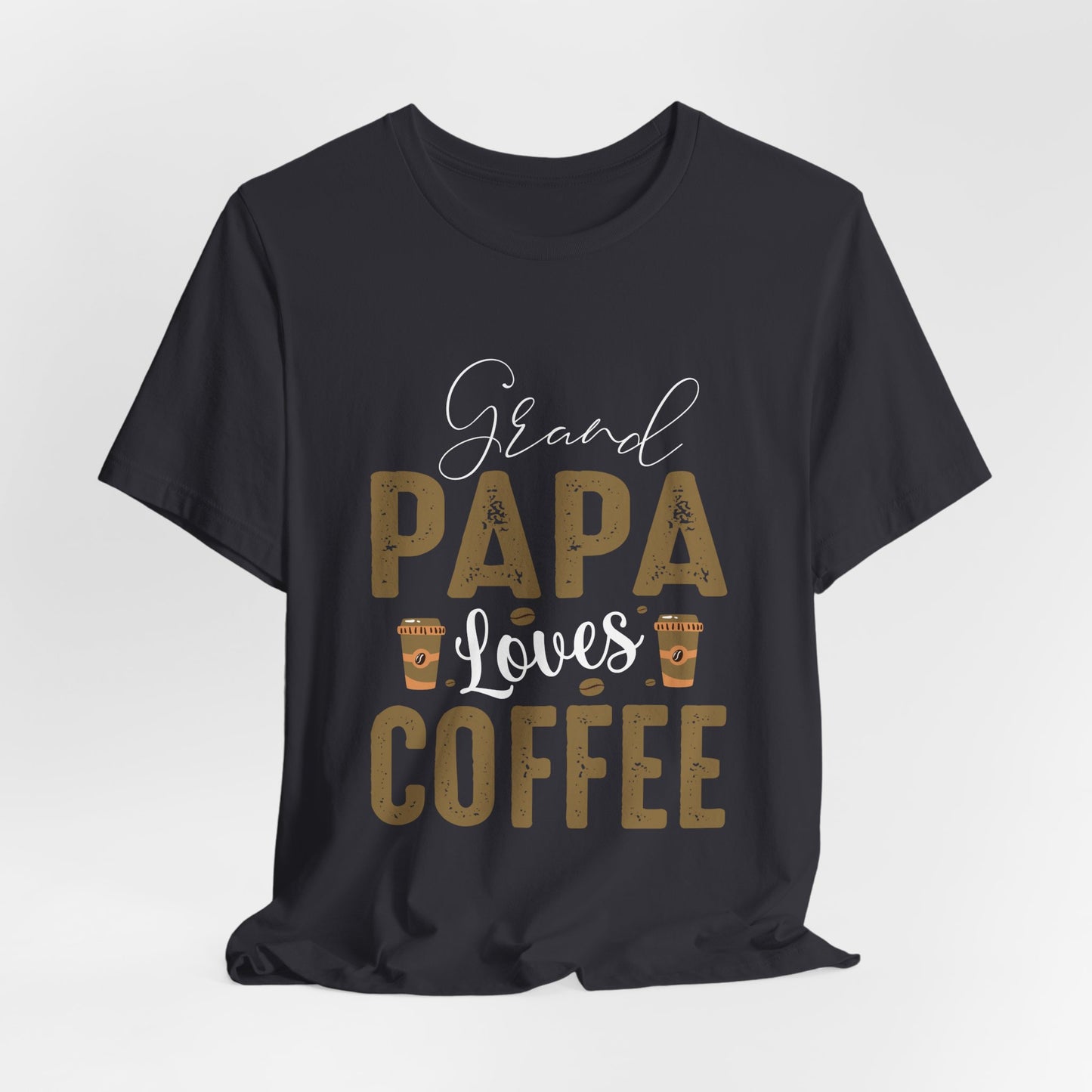 Grand Papa Loves Coffee - Unisex Jersey Short Sleeve Tee - 12553