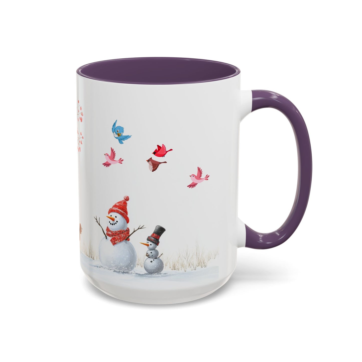 Winter Tree, Snowman & Puppy - Accent Coffee Mug (11, 15oz) - 10406