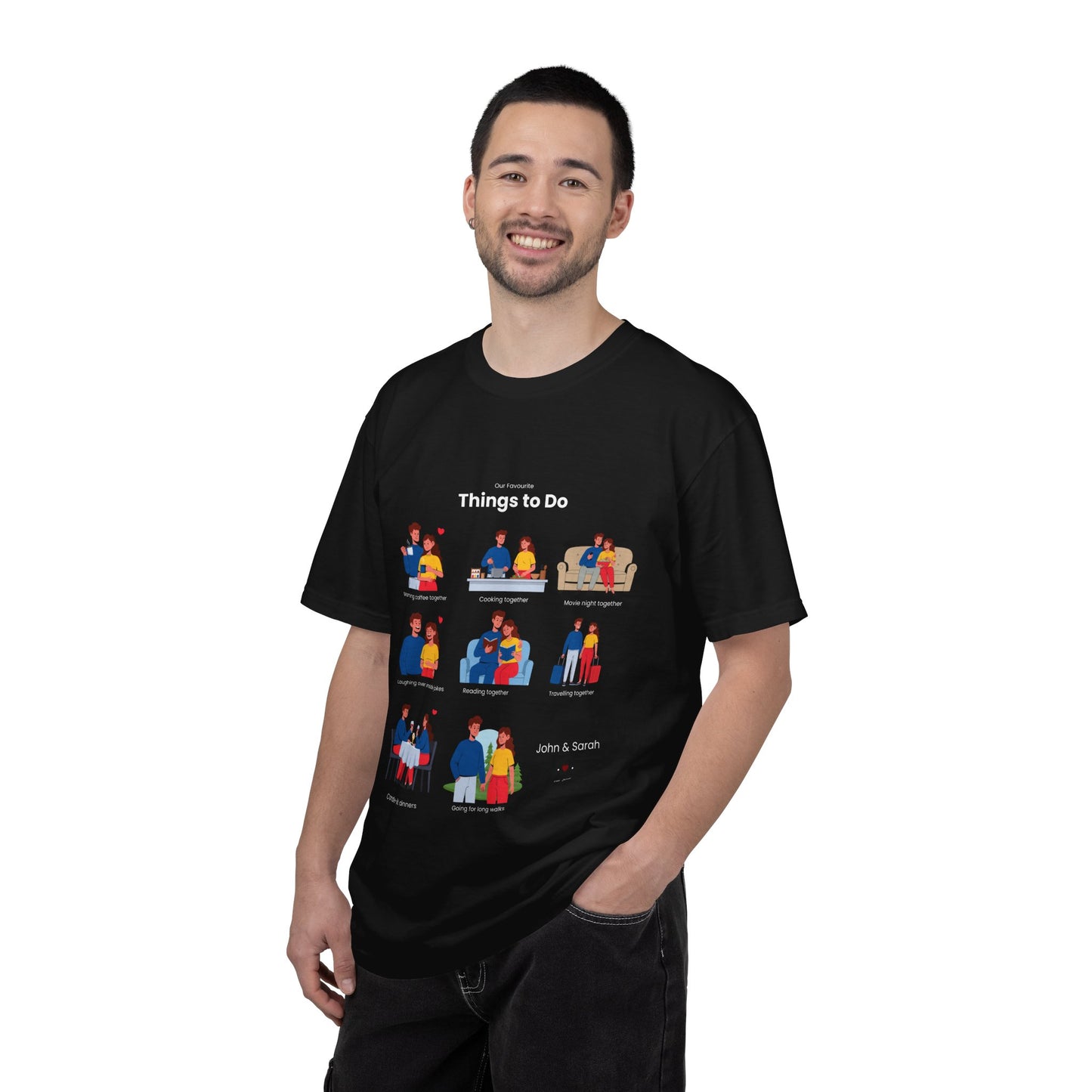 Our Favourite Things to Do Together – Personalised Valentine’s Illustration T-Shirt Gift - 14722
