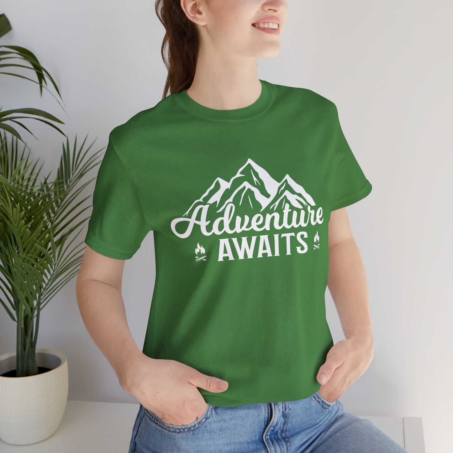 Camping: Adventure Awaits - Unisex Jersey Short Sleeve Tee