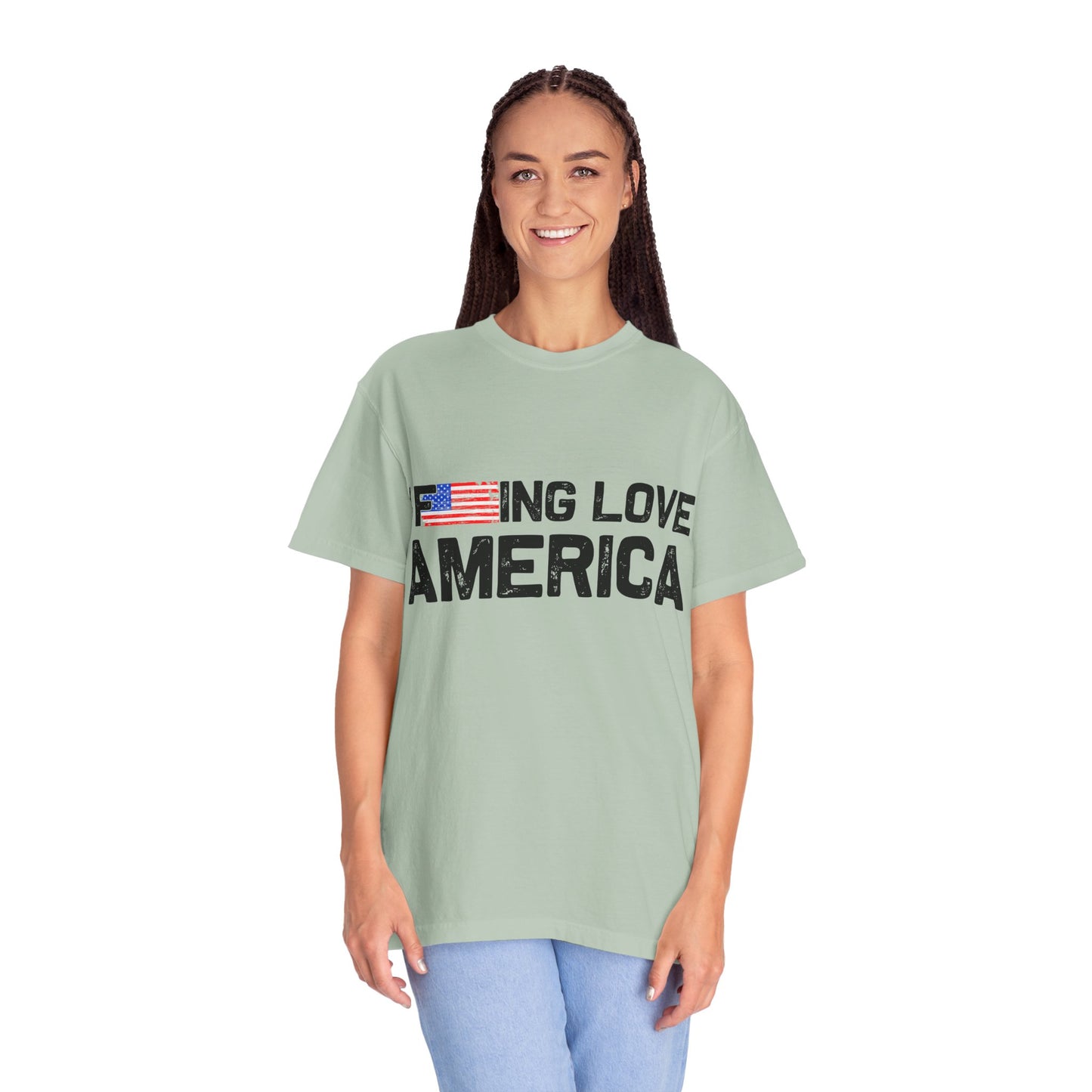 Unisex T-Shirt with Patriotic Love for America, Casual Tee, Independence Day Gift, Love America Shirt, Gift for Patriot - 13654