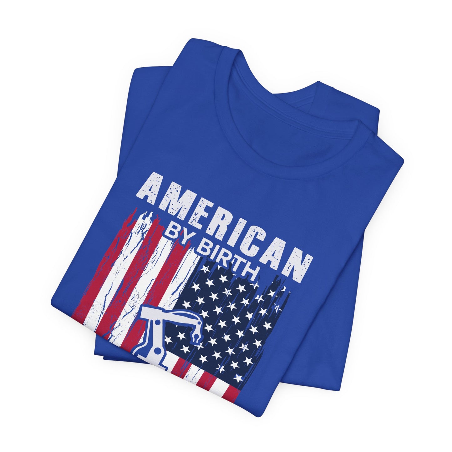 American By Birth, Retired Operating Engineer By The Grace Of God - Jersey Short Sleeve Tee - 13587