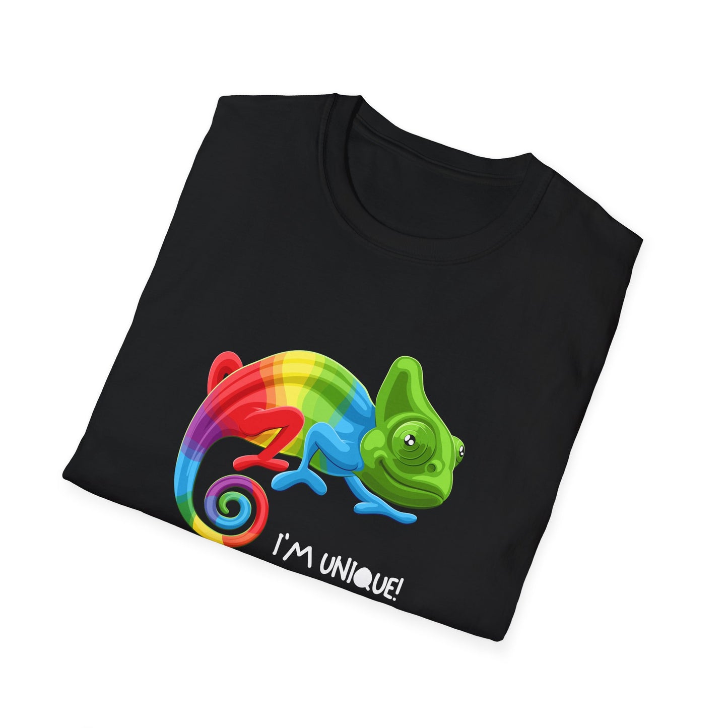 Unique Colorful Chameleon Unisex Softstyle T-Shirt - I'm Unique - 11823
