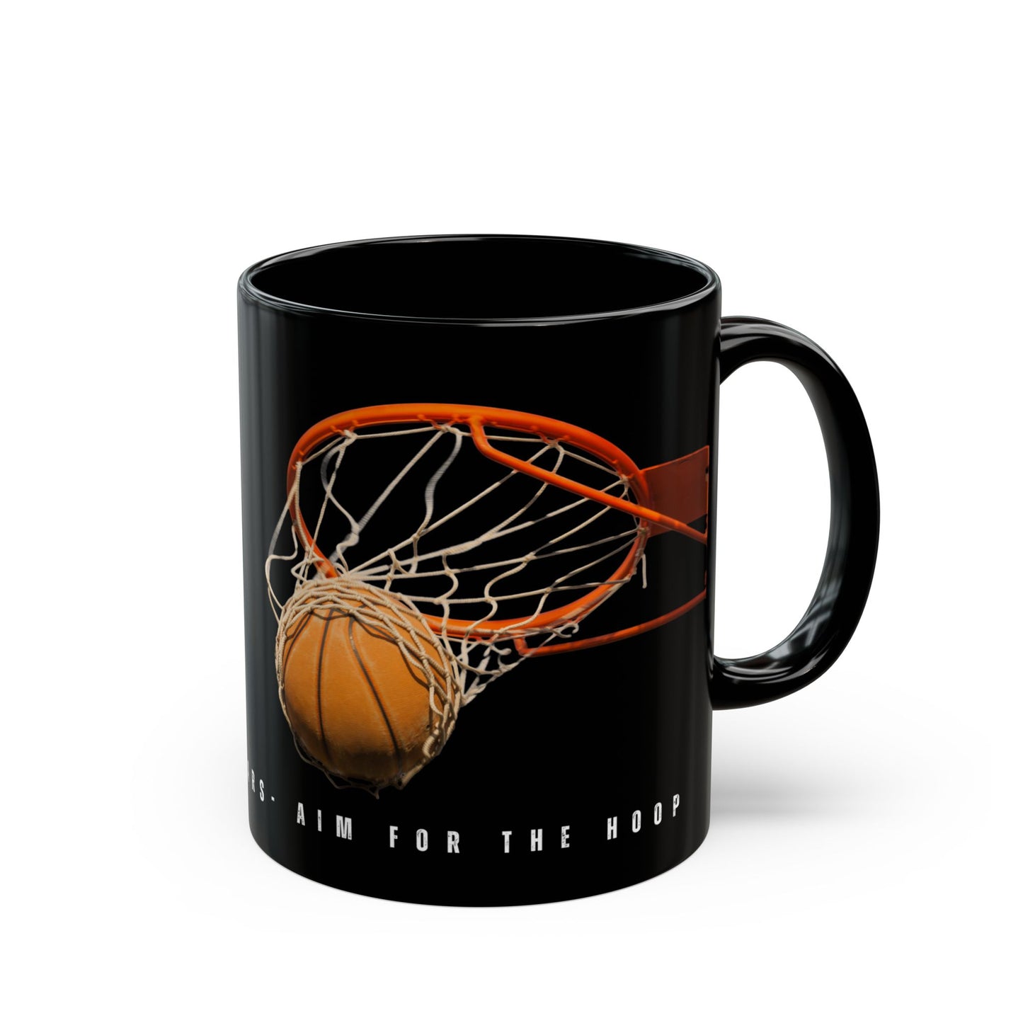 Shoot for the Stars, Aim for the Hoop Mug,  Basketball Lovers - Black Mug (11oz, 15oz) - 10152