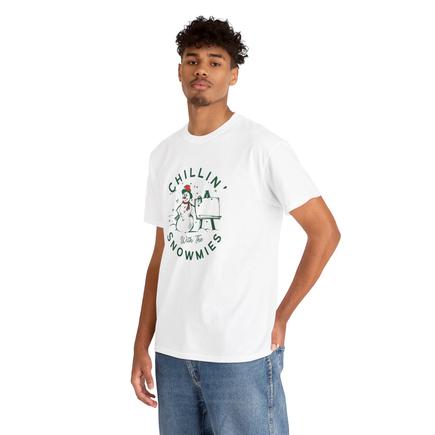 Chillin' With Snowmies - Unisex Heavy Cotton Tee - 10533