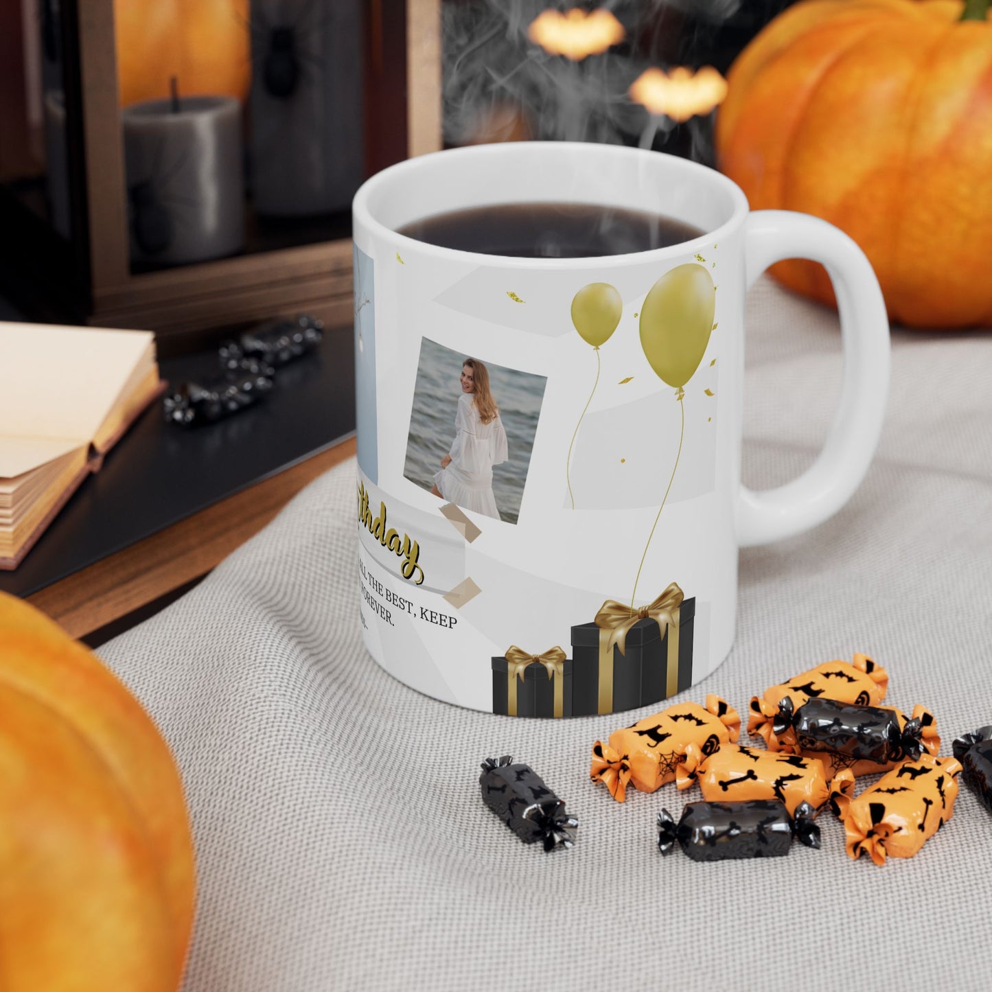 Happy Birthday Ceramic Mug - Personalized Gift for Friends, Family, Coffee Lovers, Celebrations - 13986