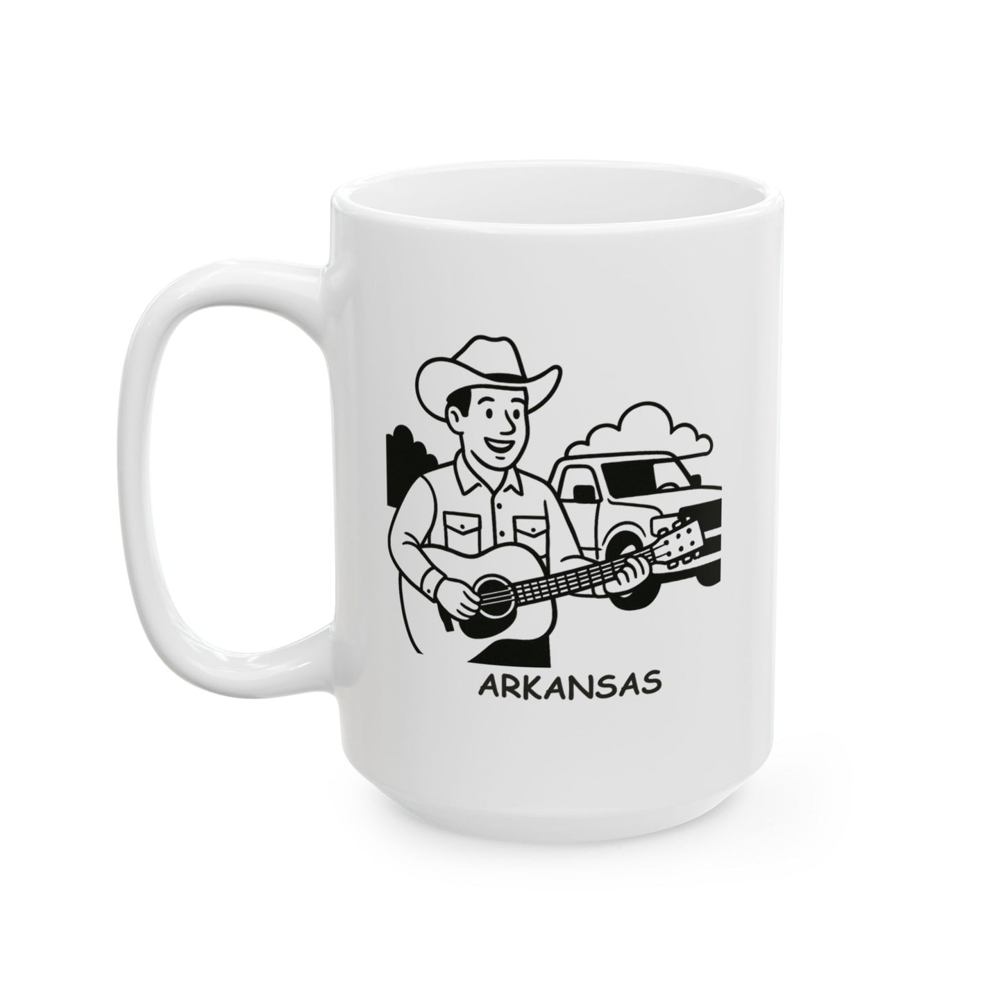 "Arkansas: Where everyone’s a country music star and every car is a truck." Ceramic Coffee Mug - 13327