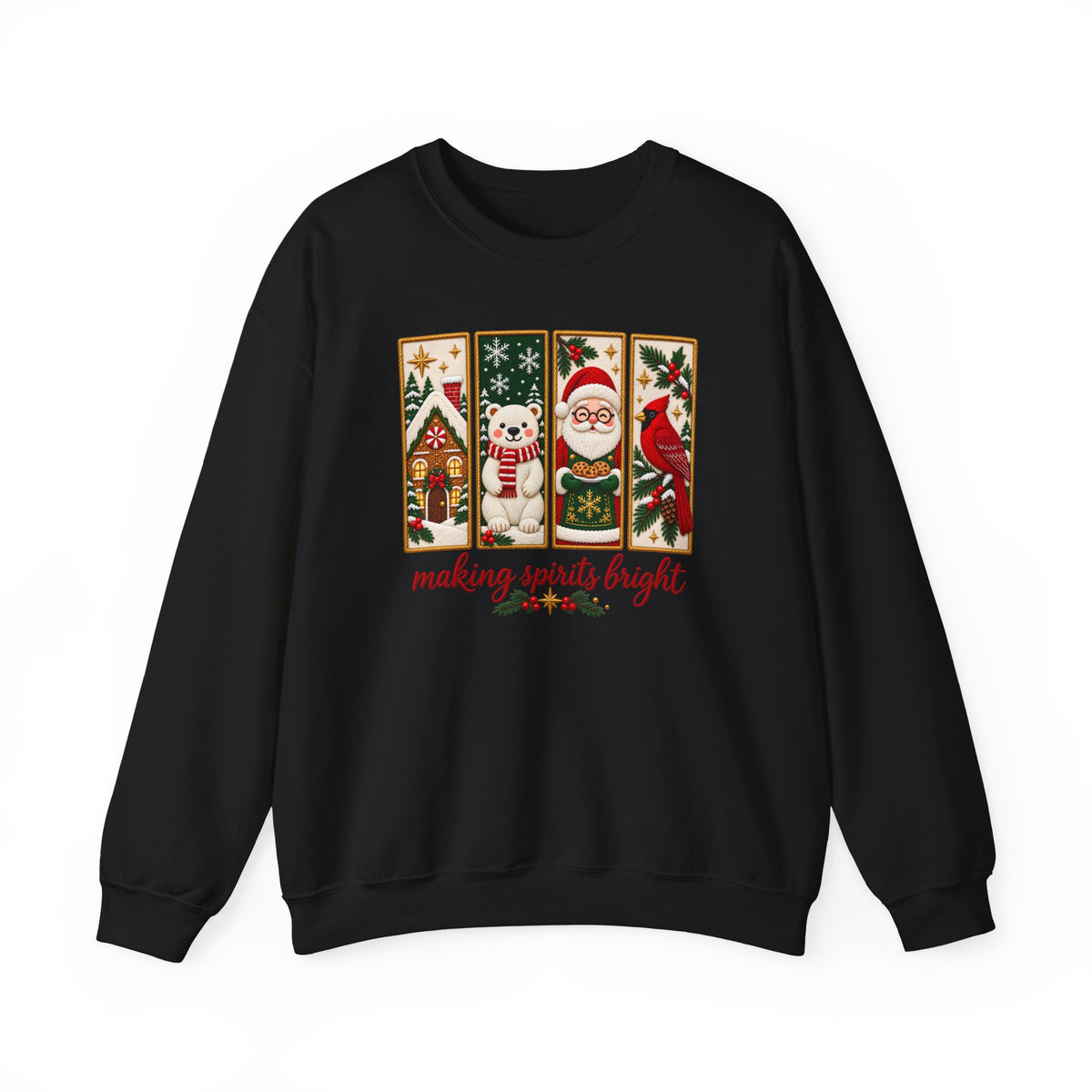 Making Spirits Bright Sweatshirt, Cute Vintage Christmas Crewneck - 14548