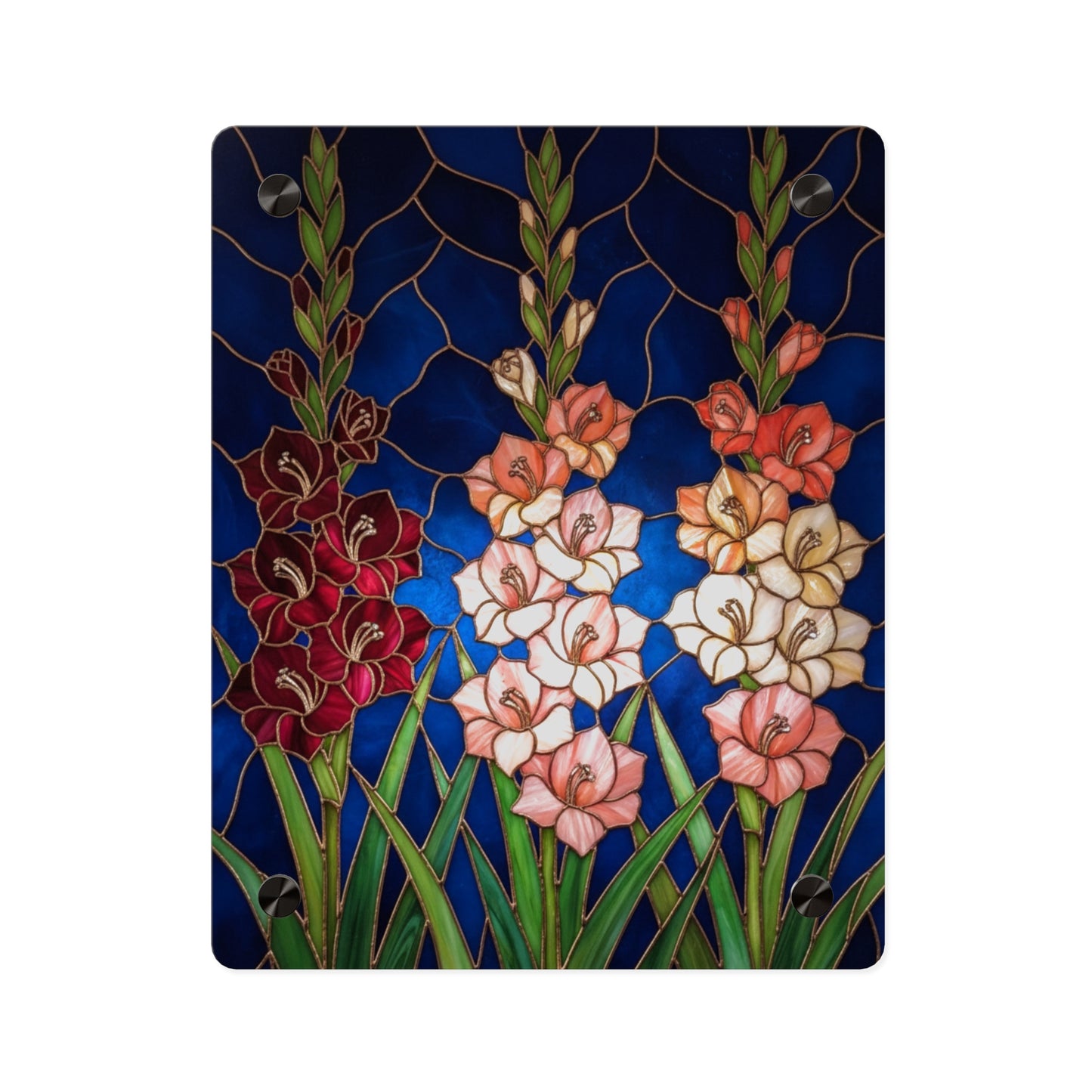 Gladiolus Floral Acrylic Wall Art Panel – Elegant Garden Blooms Home Decor - 14606