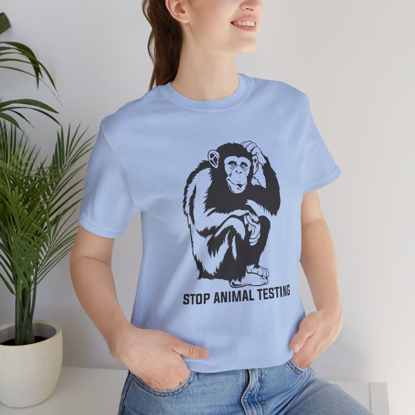 Vegan: Stop Animal Testing - Unisex Jersey Short Sleeve Tee