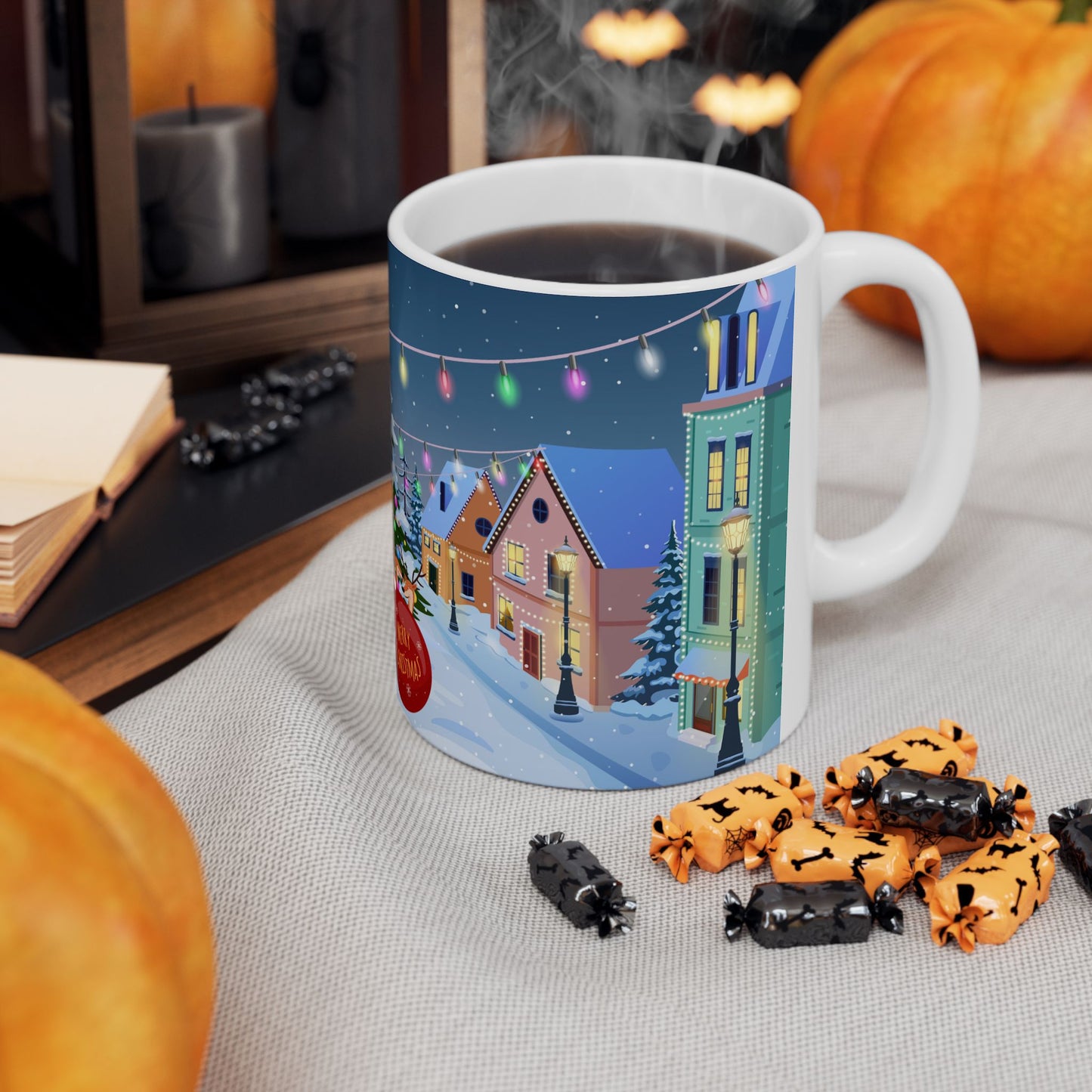 Christmas Night On the Street - Ceramic Mug, (11oz, 15oz) - 10452