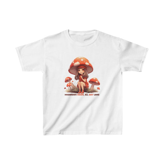 Mushroom Magic, All Day Long - Kids Heavy Cotton™ Tee