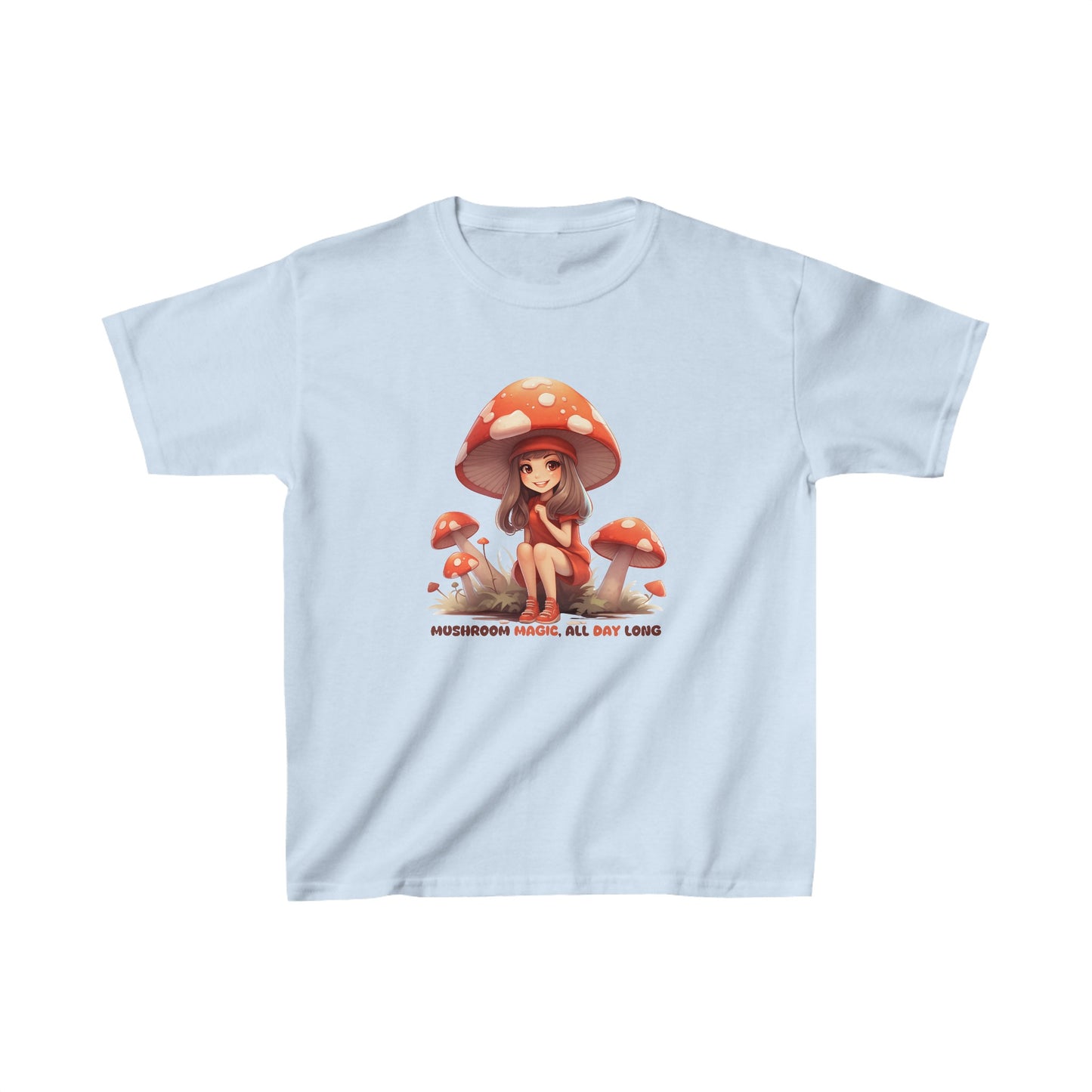 Mushroom Magic, All Day Long - Kids Heavy Cotton™ Tee