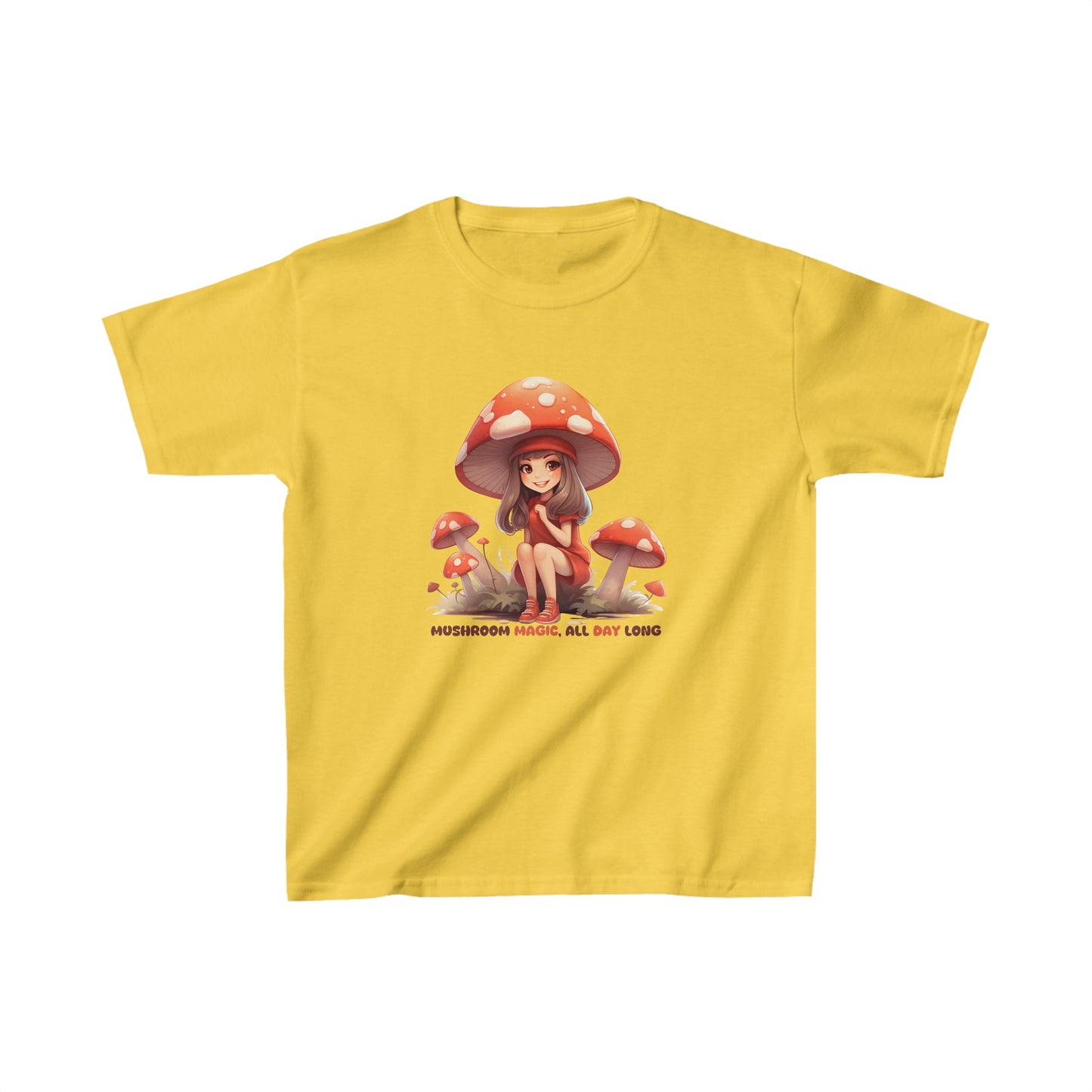 Mushroom Magic, All Day Long - Kids Heavy Cotton™ Tee