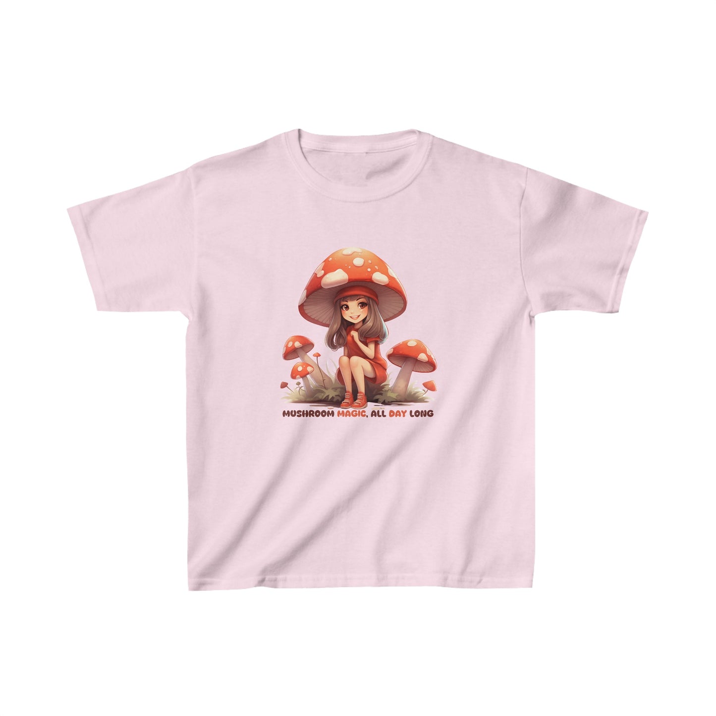 Mushroom Magic, All Day Long - Kids Heavy Cotton™ Tee