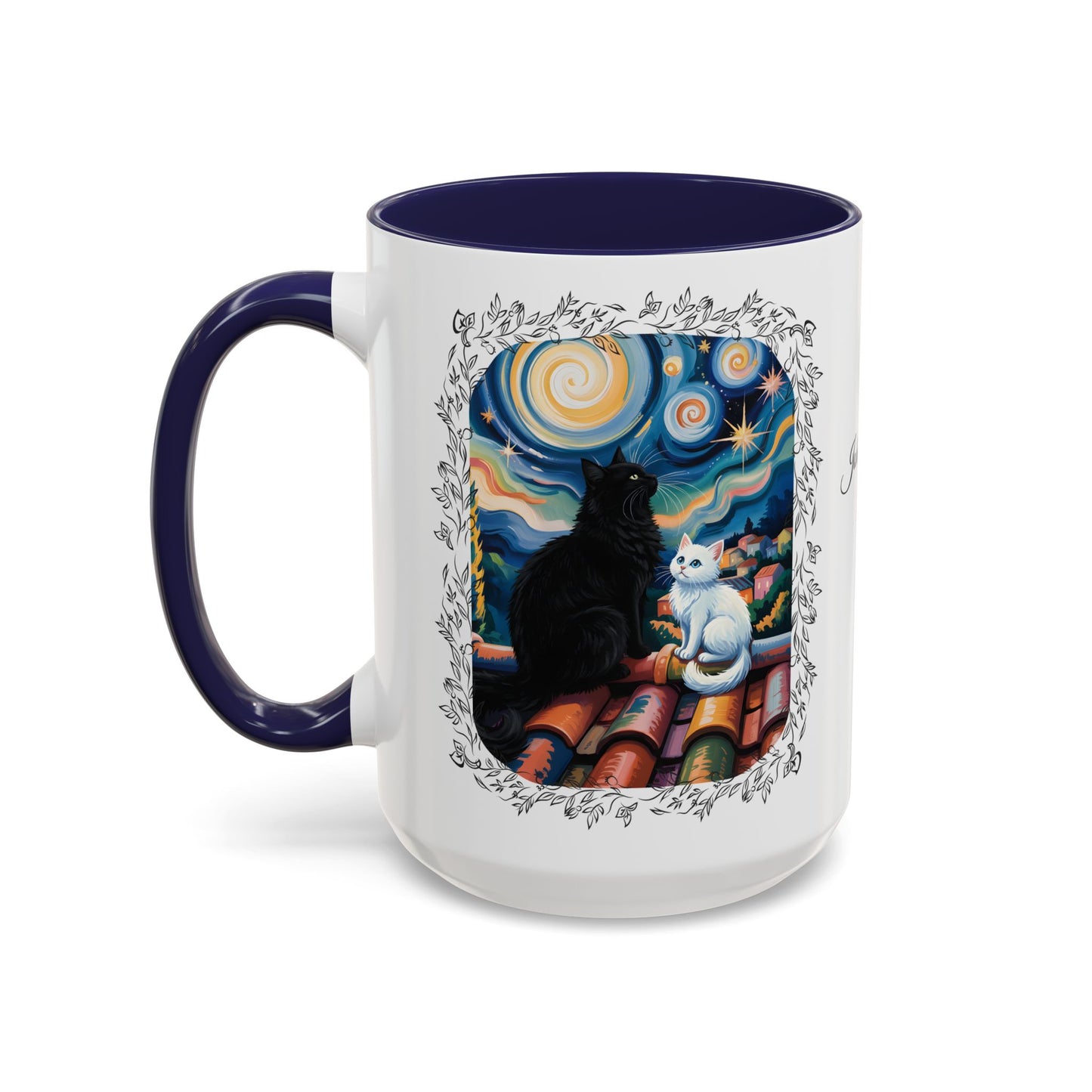 Starry Night Cats Coffee Mug – Van Gogh Inspired Cat Art | Cat Lovers Gift (11oz / 15oz) - 14758