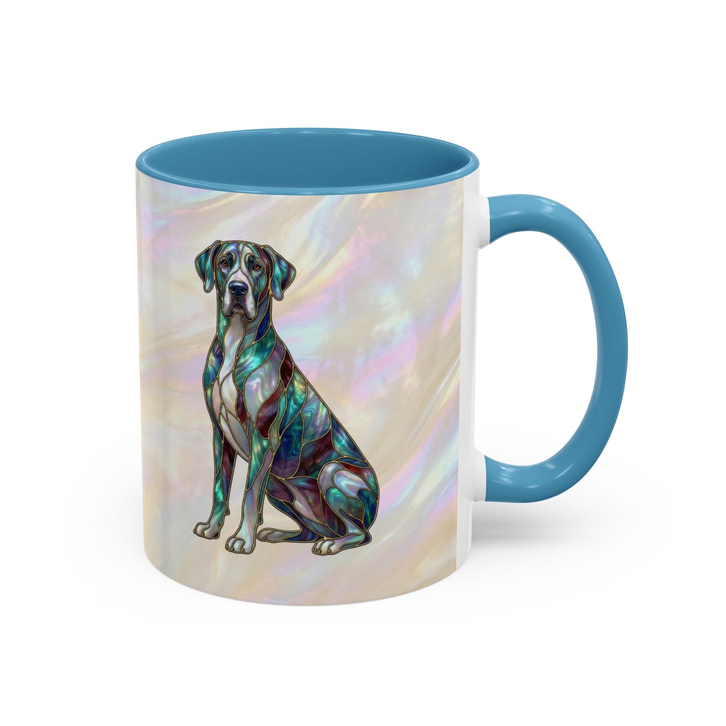 Personalized Great Dane Dog Mug — Stained Glass Design (11/15 oz) - 14550