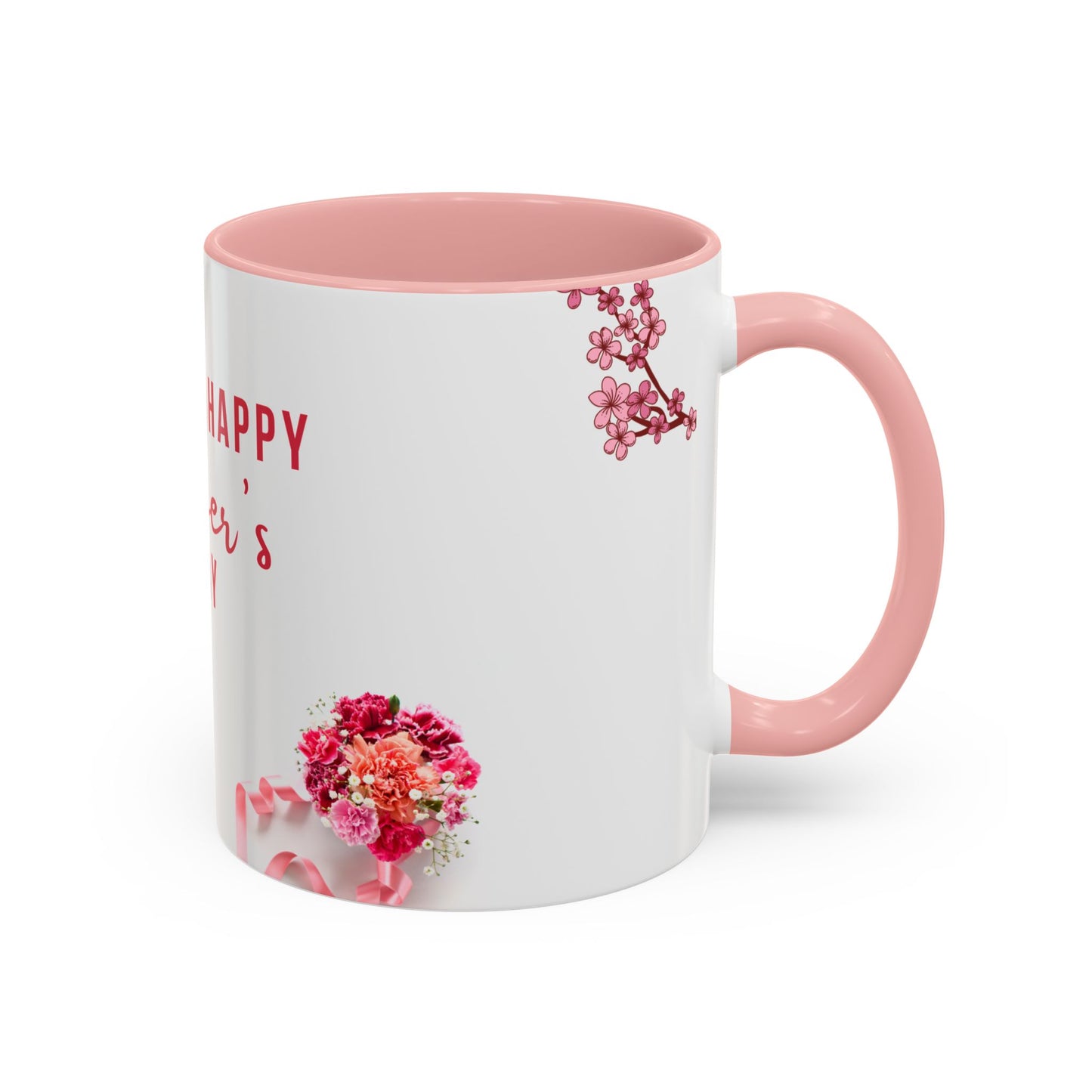 Happy Mother's Day Accent Coffee Mug - Floral Design for Moms - 11868